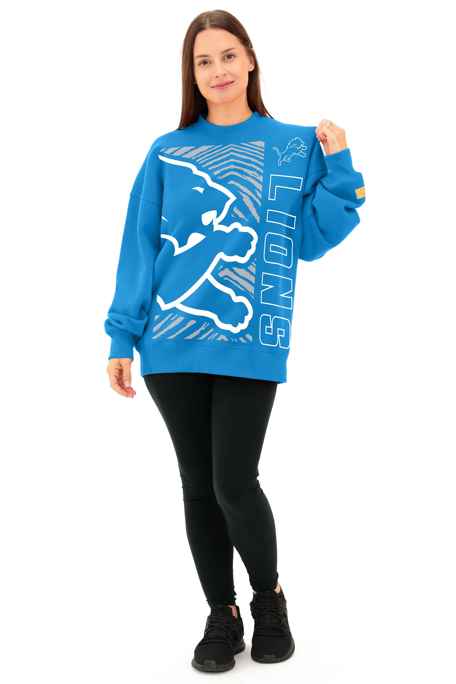 Zubaz NFL 90s Drop Shoulder Crewneck -MVP, DETROIT LIONS