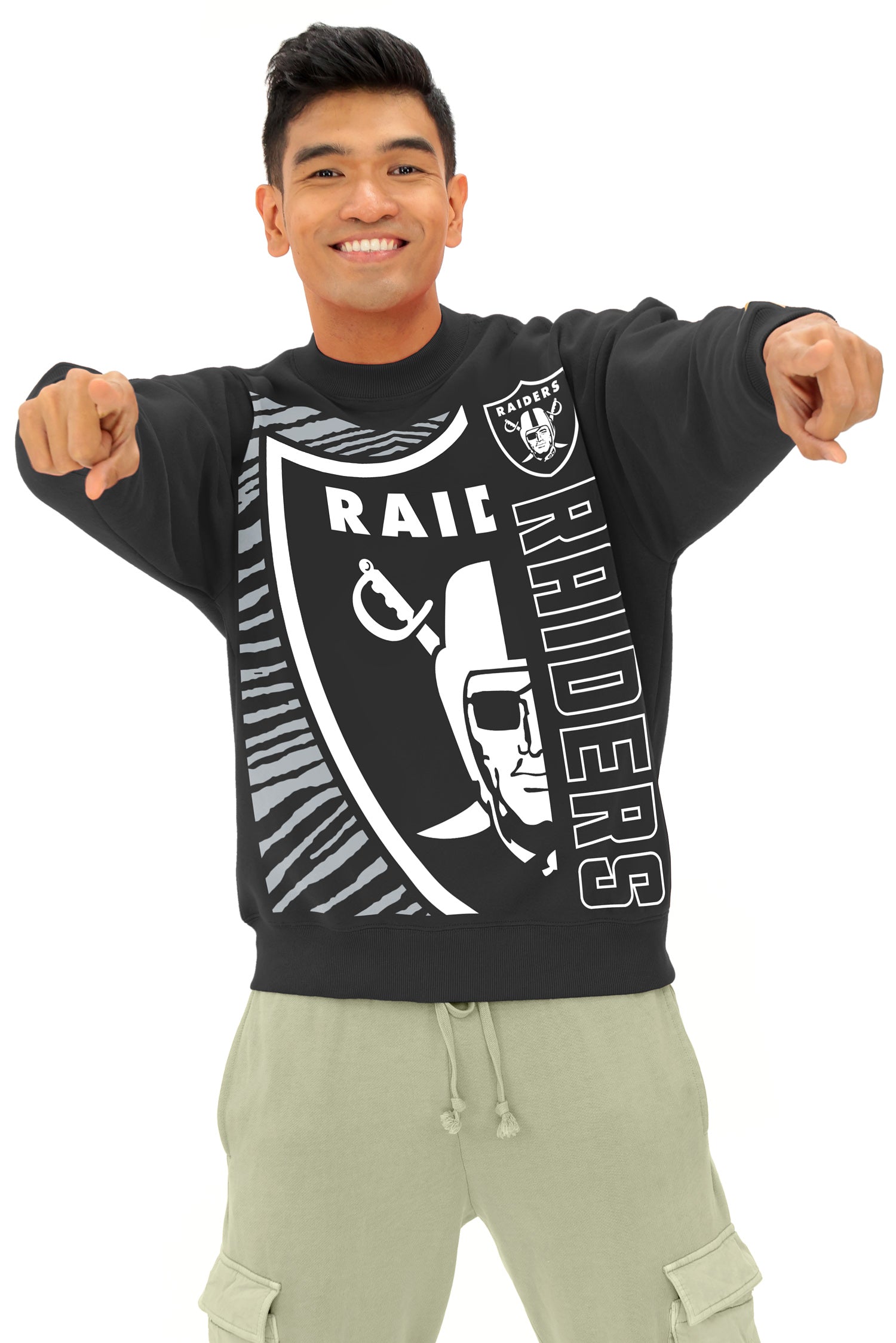 Zubaz NFL 90s Drop Shoulder Crewneck -MVP, LAS VEGAS RAIDERS - Official NFL Raiders Zubaz Apparel (10 of 14)