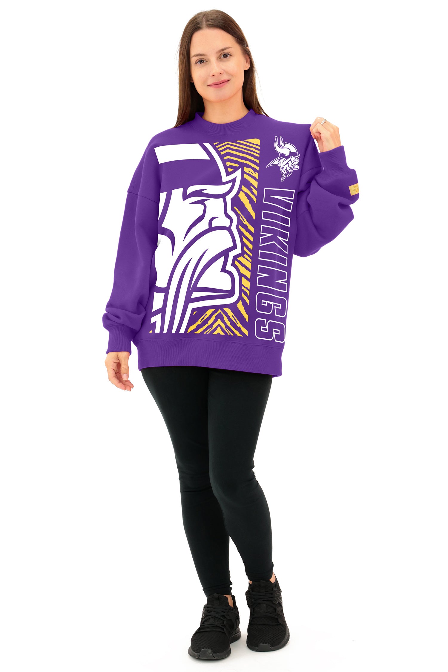 Zubaz NFL 90s Drop Shoulder Crewneck -MVP, MINNESOTA VIKINGS