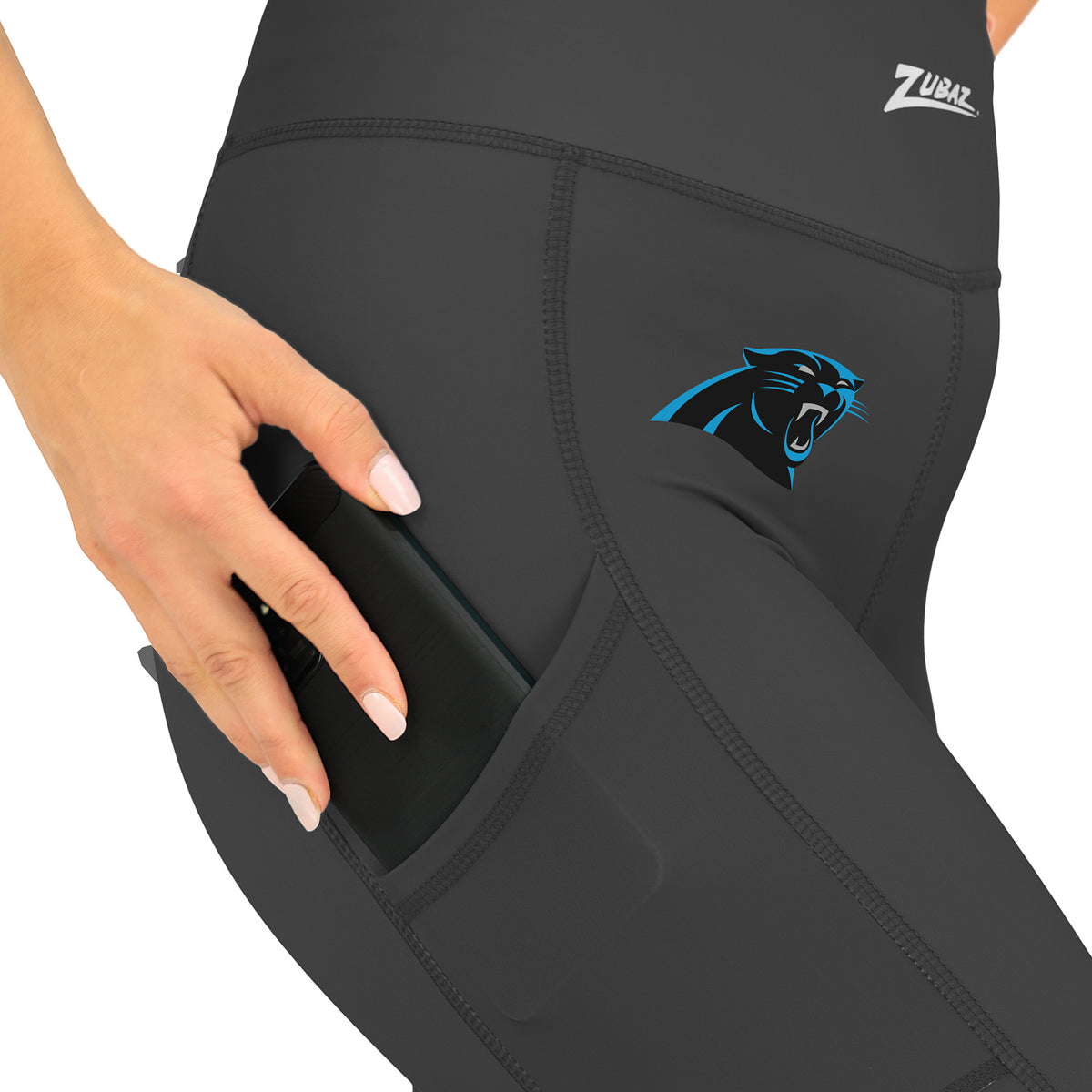 Zubaz NFL Women's Fade Primary Logo Leggings, Carolina Panthers