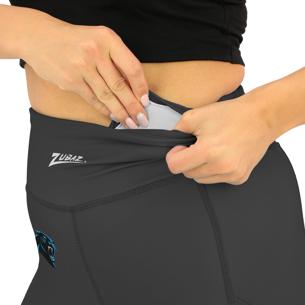 Zubaz NFL Women's Fade Primary Logo Leggings, Carolina Panthers