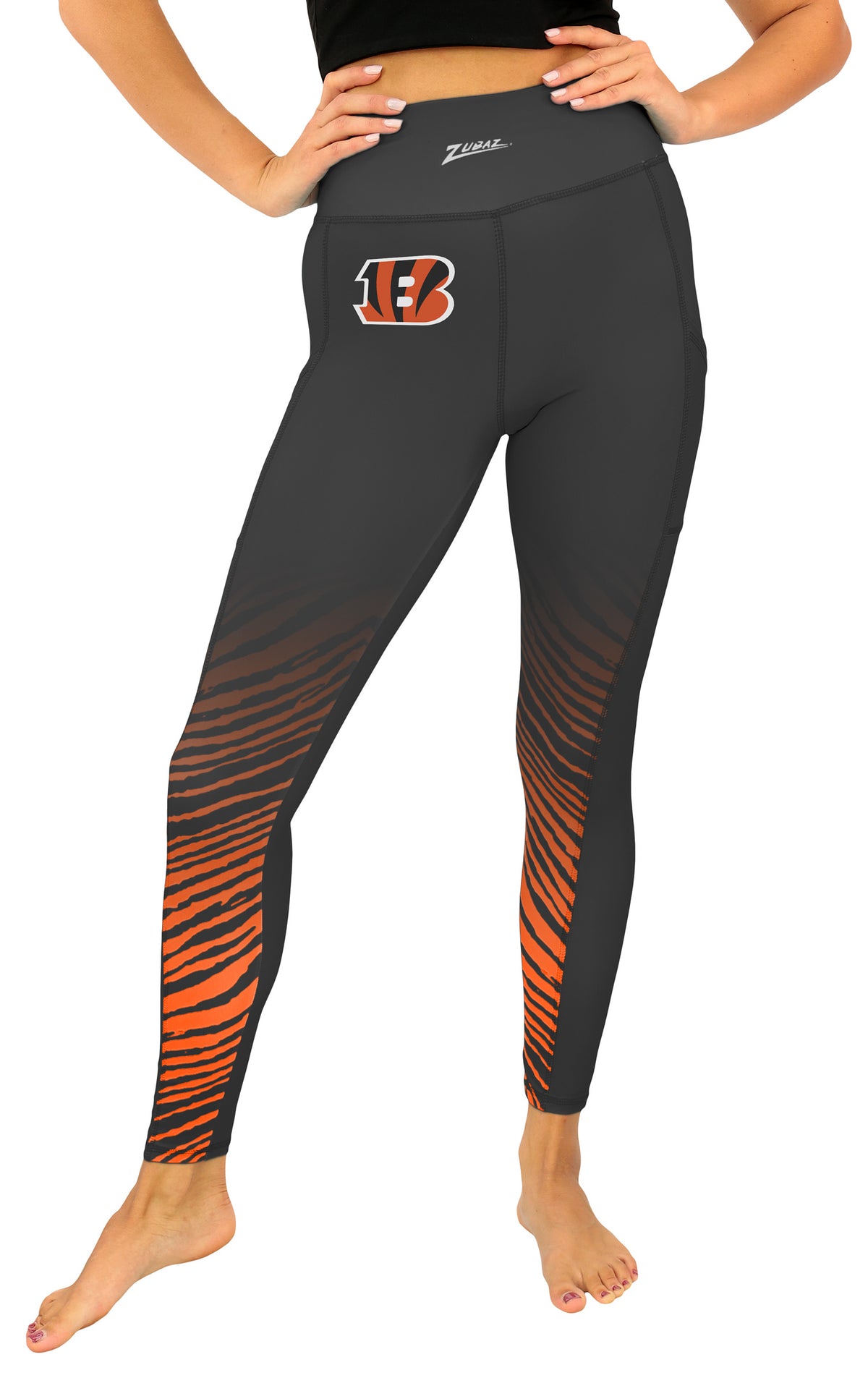 Zubaz NFL Women's Fade Primary Logo Leggings, Cincinnati Bengals