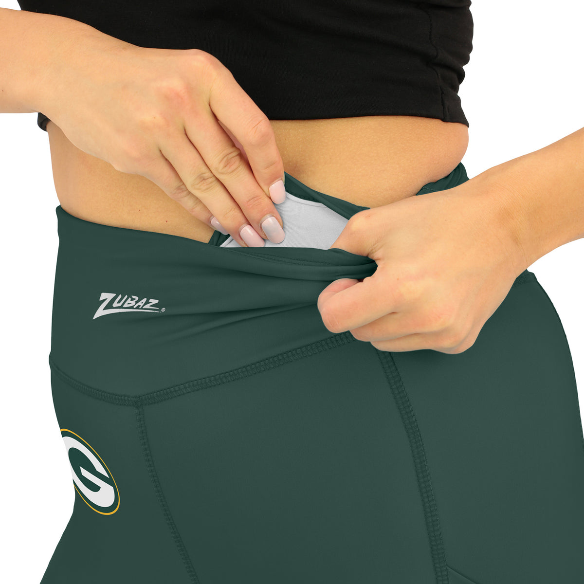 Zubaz NFL Women's Fade Primary Logo Leggings, Green Bay Packers