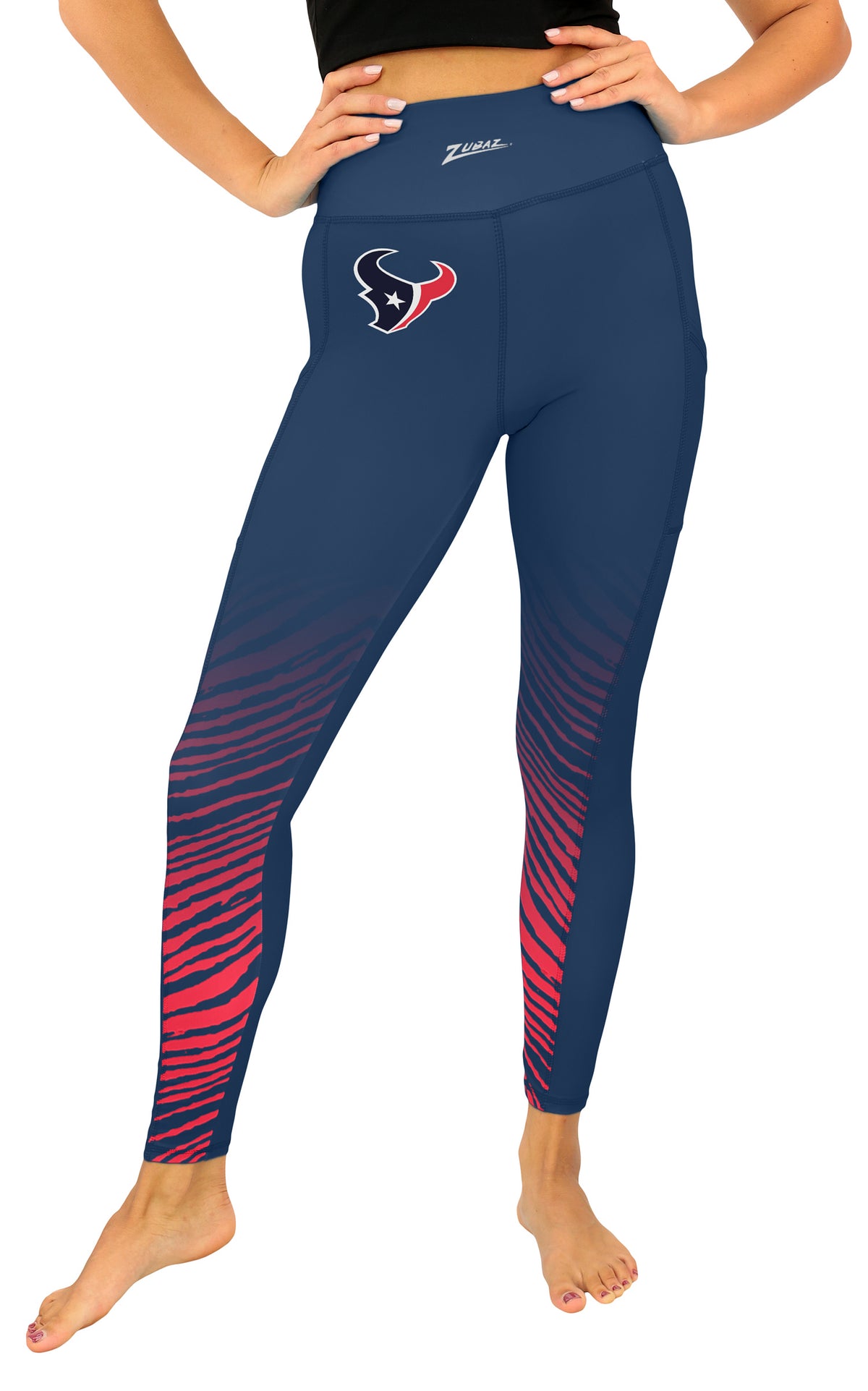 Zubaz NFL Women's Fade Primary Logo Leggings, Houston Texans