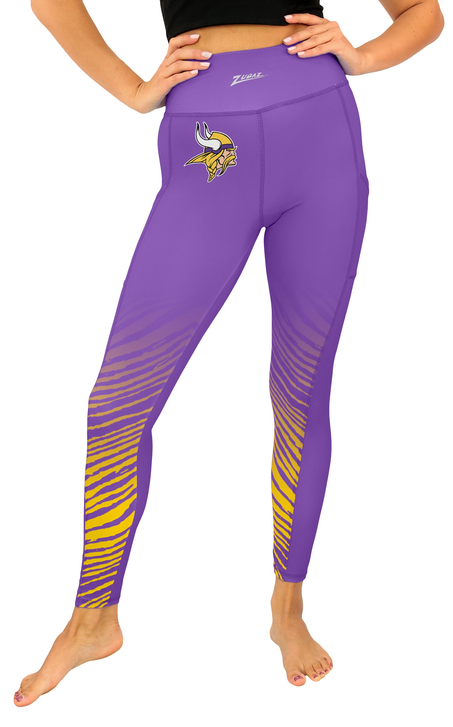 Zubaz NFL Women's Fade Primary Logo Leggings, Minnesota Vikings