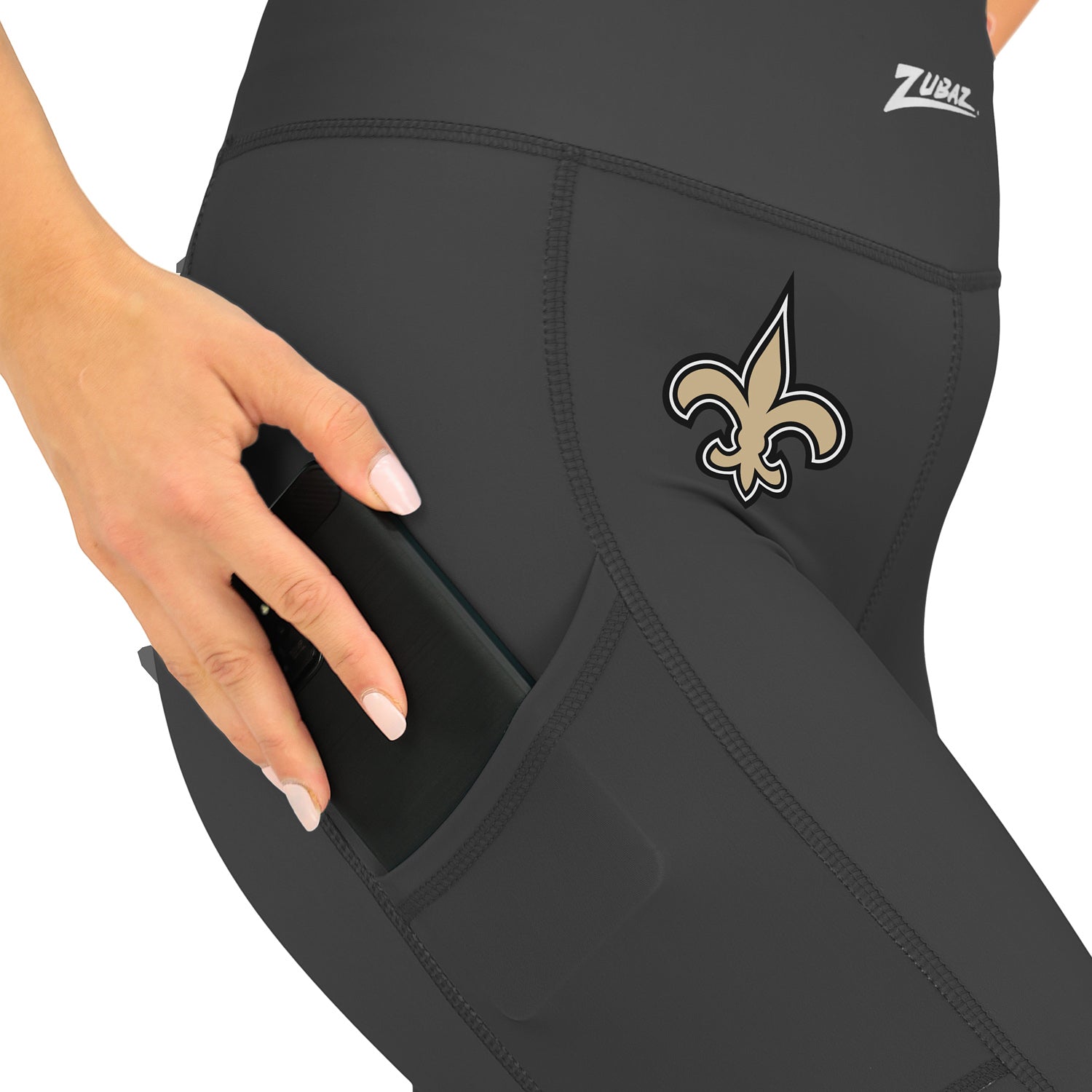 Zubaz NFL Women's Fade Primary Logo Leggings, New Orleans Saints