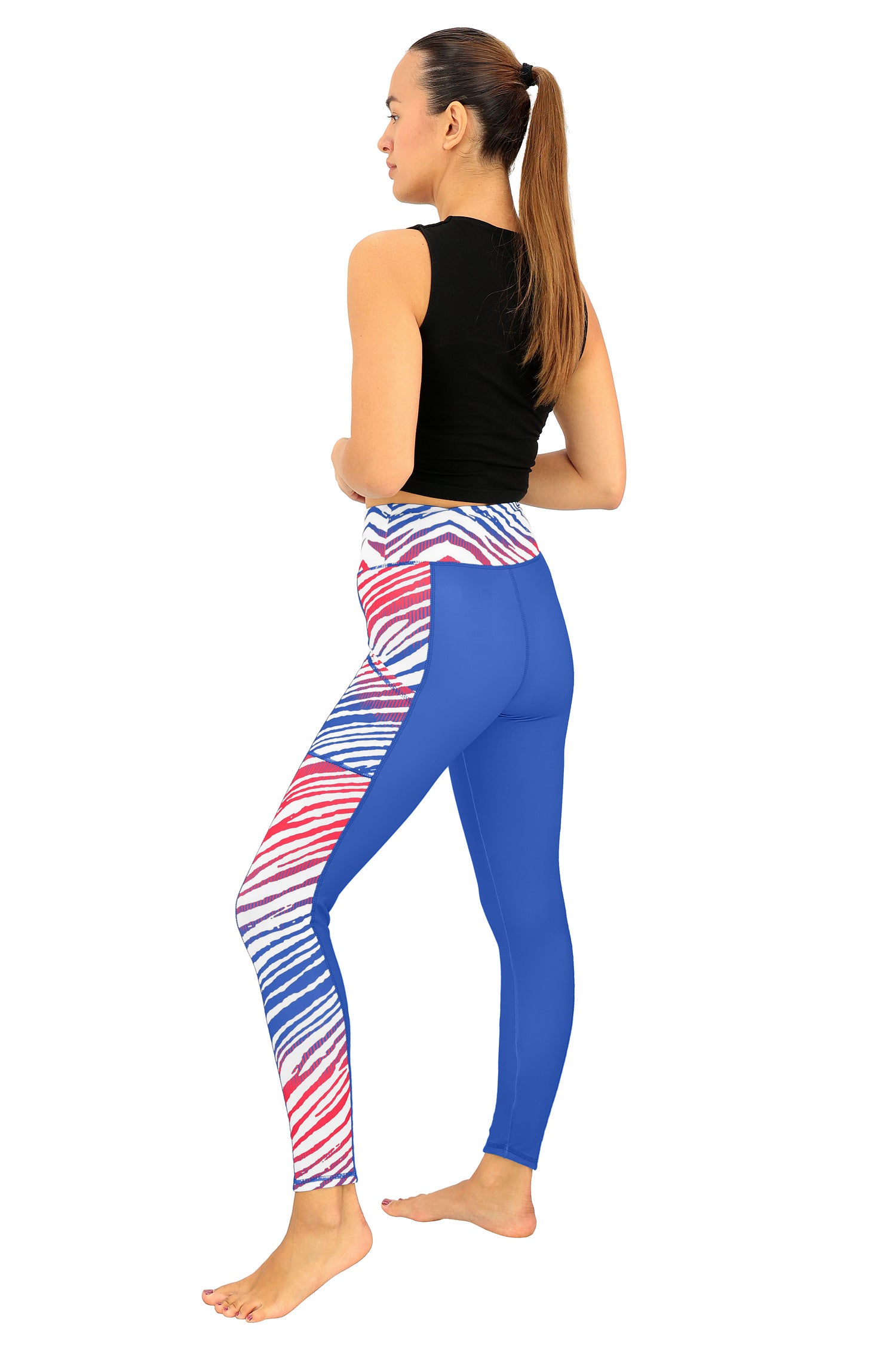 Zubaz NFL Women's Elevated Zebra Ombre Leggings, Buffalo Bills - Official NFL Bills Zubaz Apparel (4 of 5)