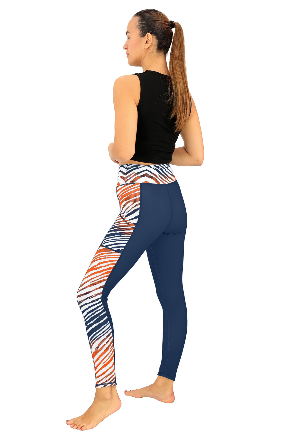 Zubaz NFL Women's Elevated Zebra Ombre Leggings, Chicago Bears