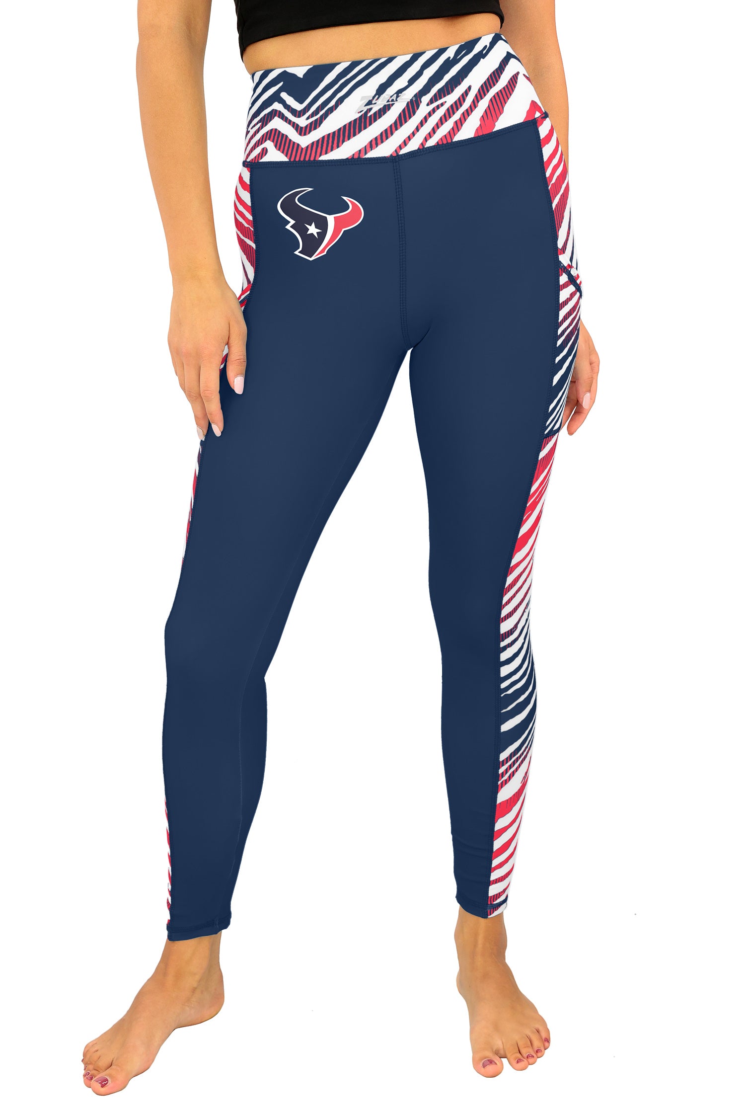 Zubaz NFL Women's Elevated Zebra Ombre Leggings, Houston Texans - Official NFL Texans Zubaz Apparel (1 of 5)