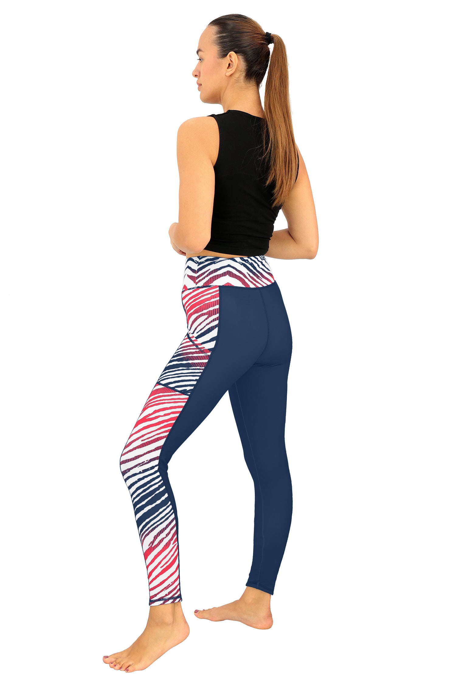 Zubaz NFL Women's Elevated Zebra Ombre Leggings, Houston Texans - Official NFL Texans Zubaz Apparel (4 of 5)