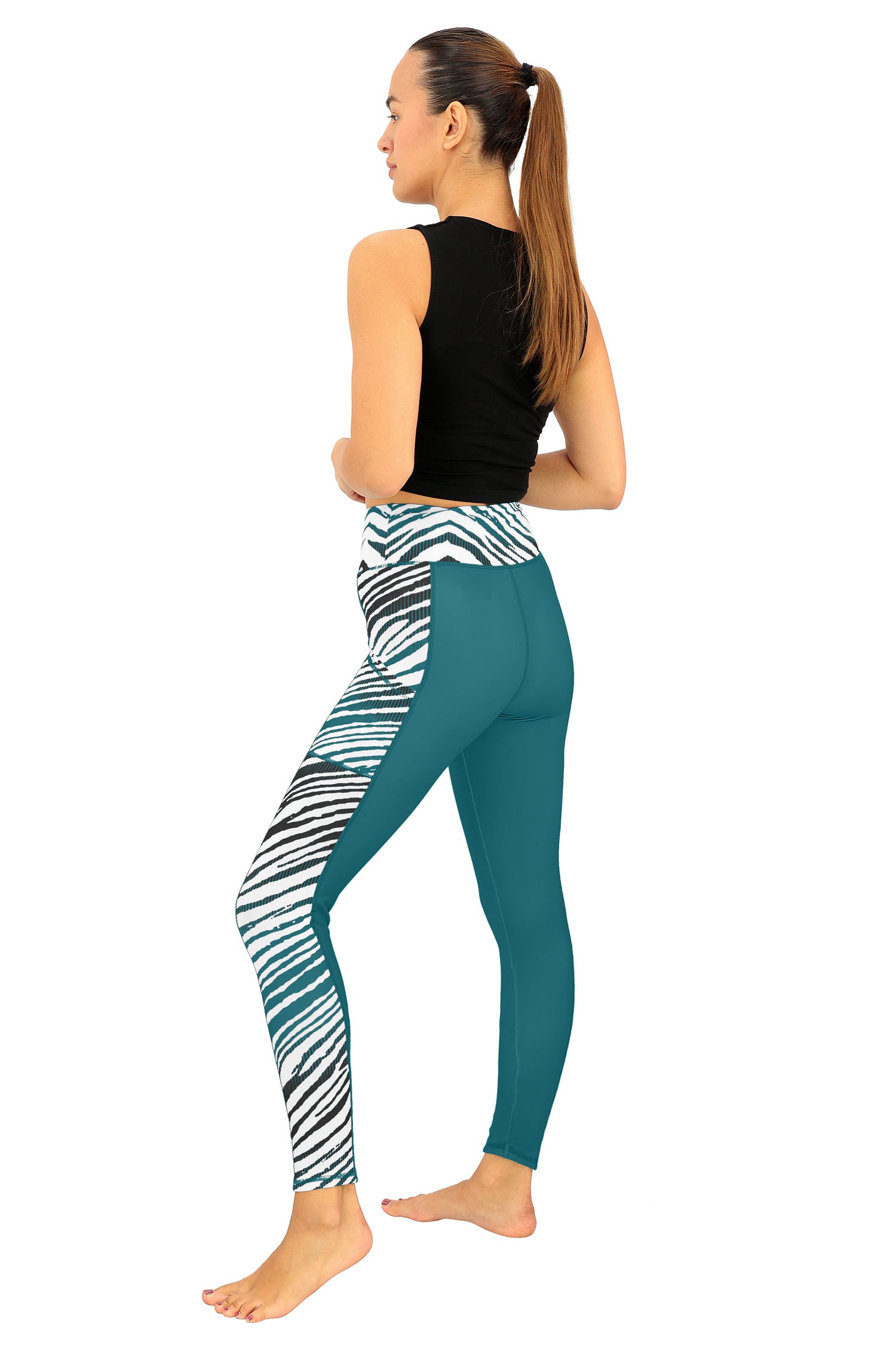 Zubaz NFL Women's Elevated Zebra Ombre Leggings, Philadelphia Eagles