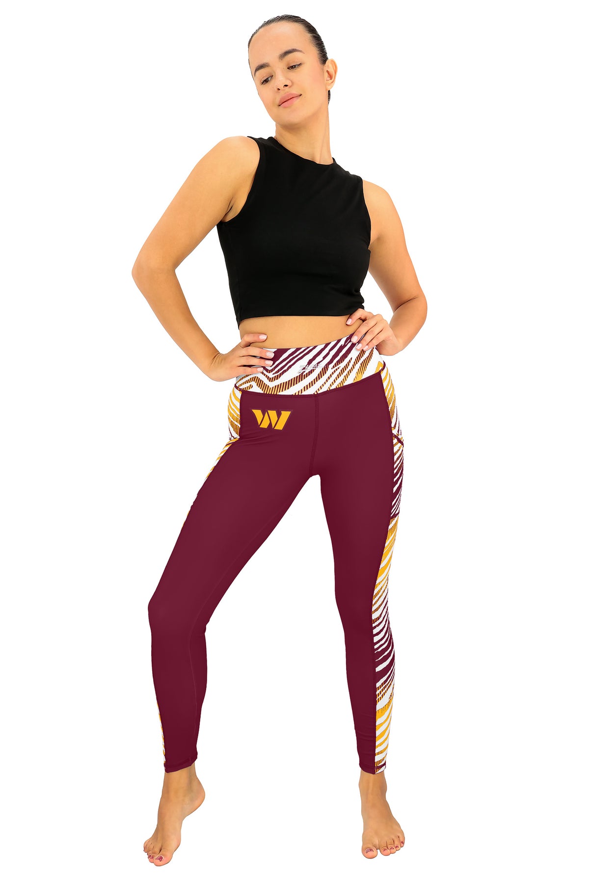 Zubaz NFL Women's Elevated Zebra Ombre Leggings, Washington Commanders