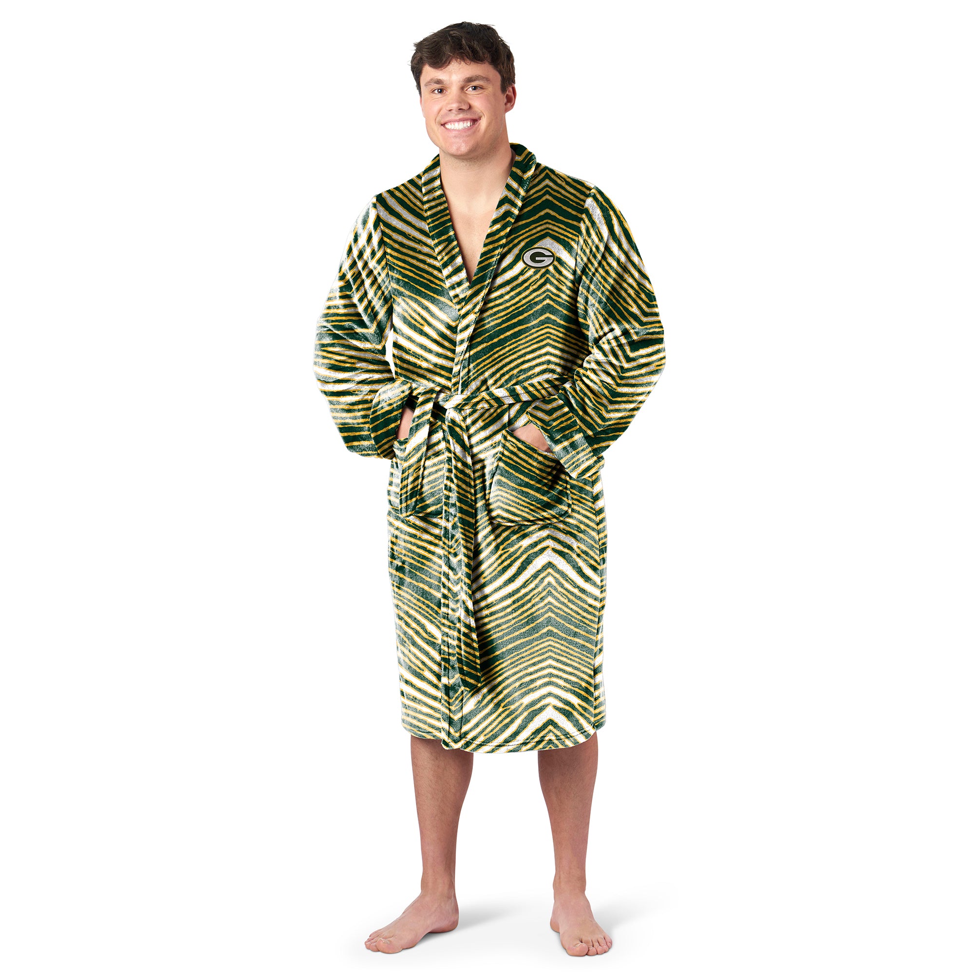 Zubaz X Northwest SCATTER PRINT ROBE ZUBAZ - PACKERS