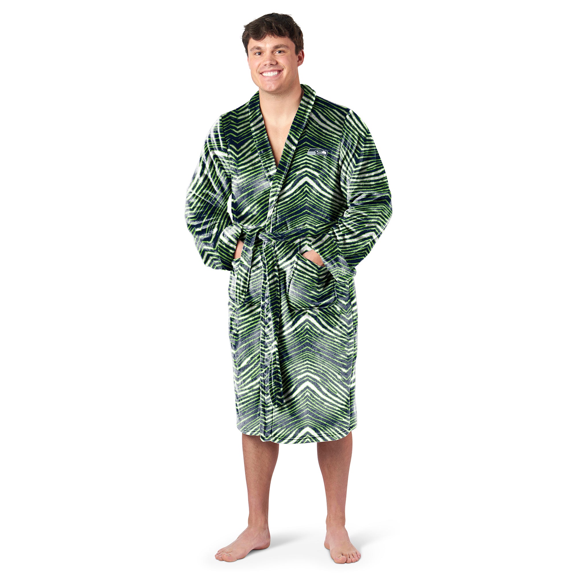 Zubaz X Northwest SCATTER PRINT ROBE ZUBAZ - SEAHAWKS