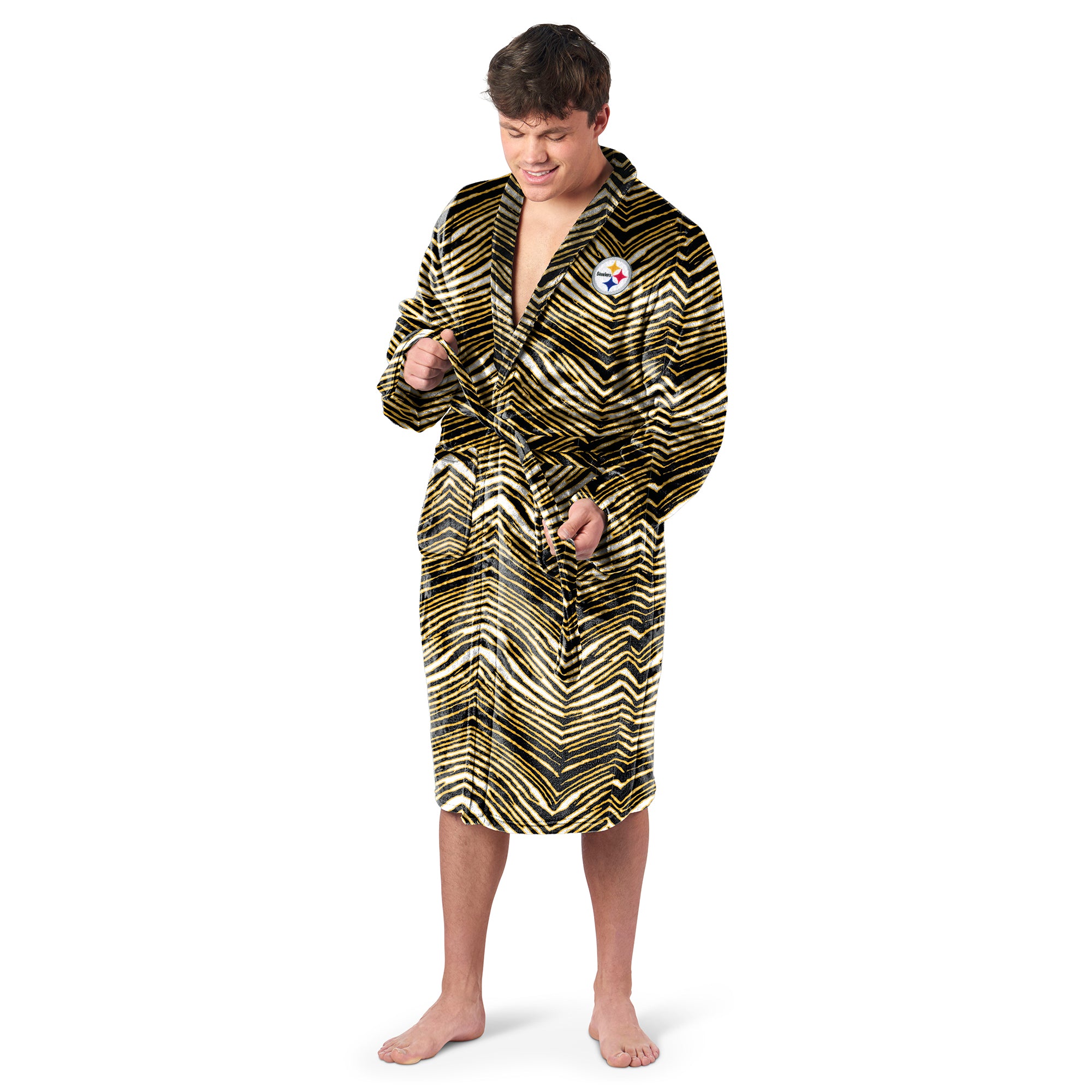 Zubaz X Northwest SCATTER PRINT ROBE ZUBAZ - STEELERS