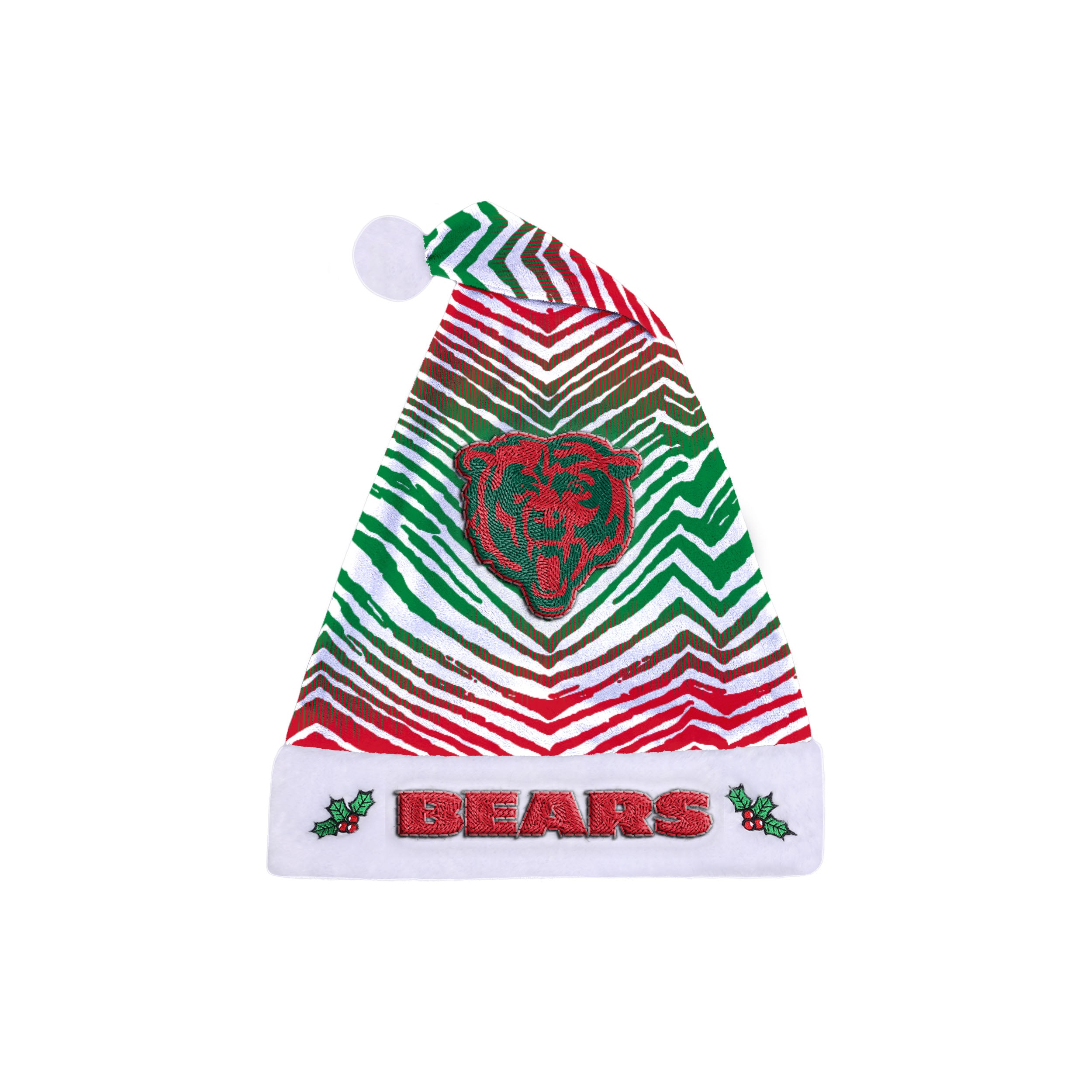 Zubaz Santa Hat NFL Chicago Bears - Red and green - Official NFL Bears Zubaz Apparel