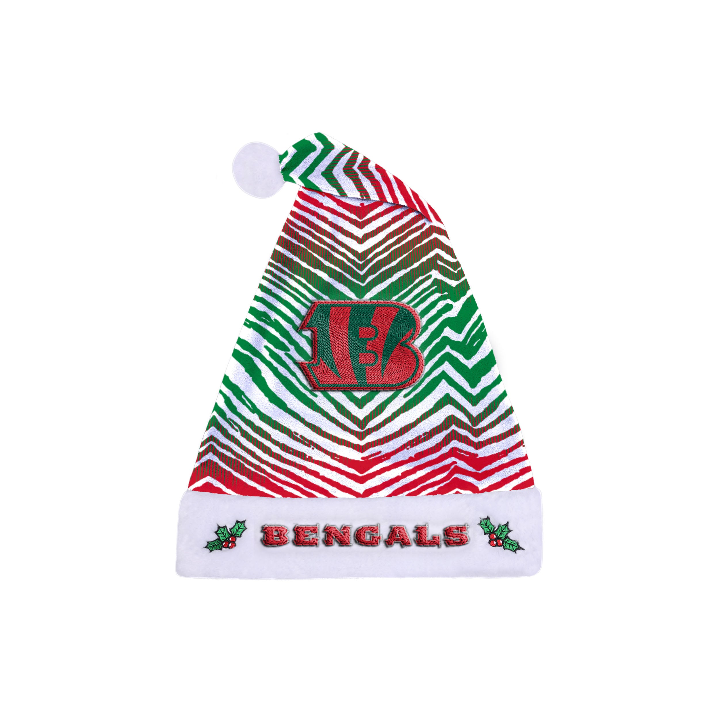 Zubaz Santa Hat NFL Cincinnati Bengals - Red and green - Official NFL Bengals Zubaz Apparel