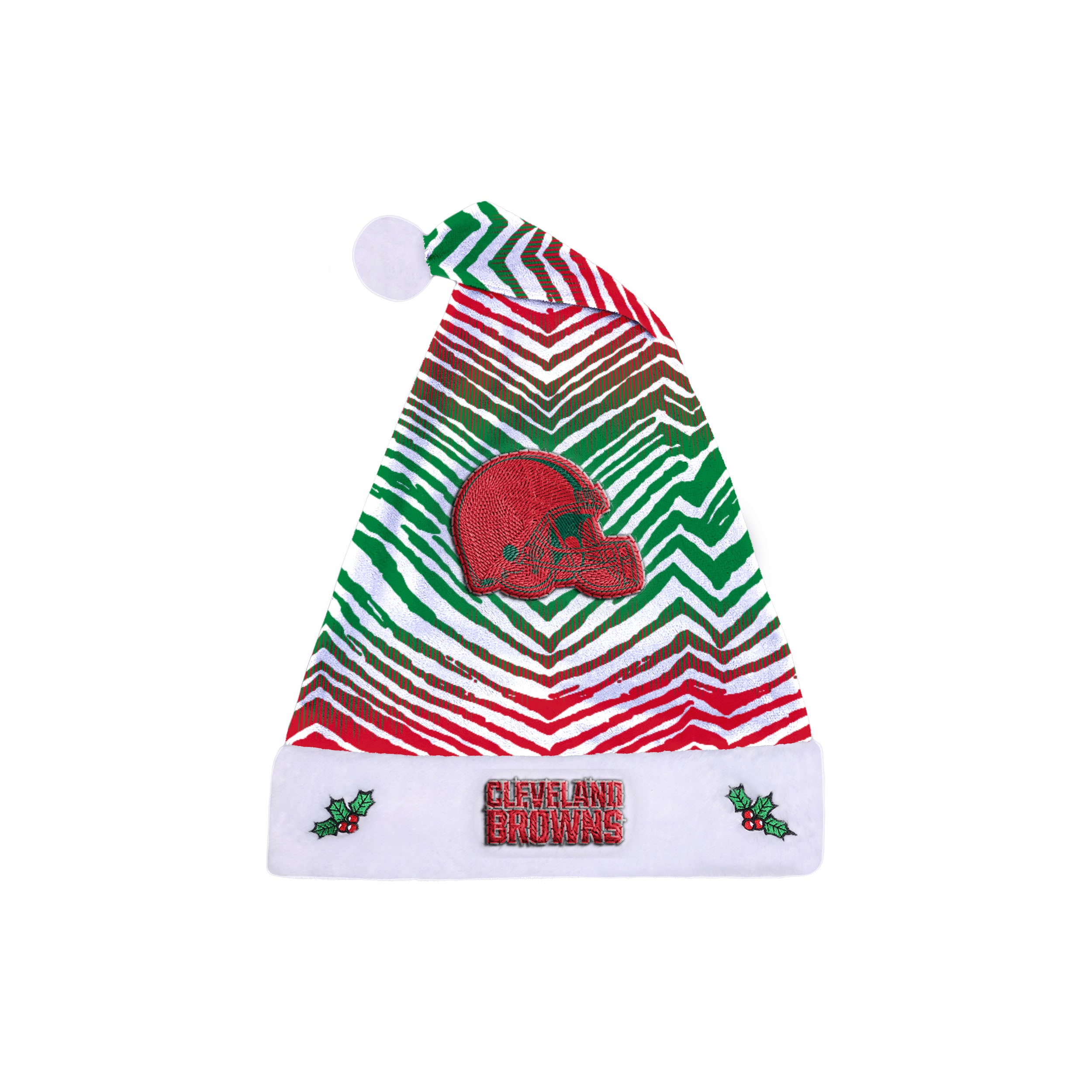 Zubaz Santa Hat NFL Cleveland Browns - Red and green