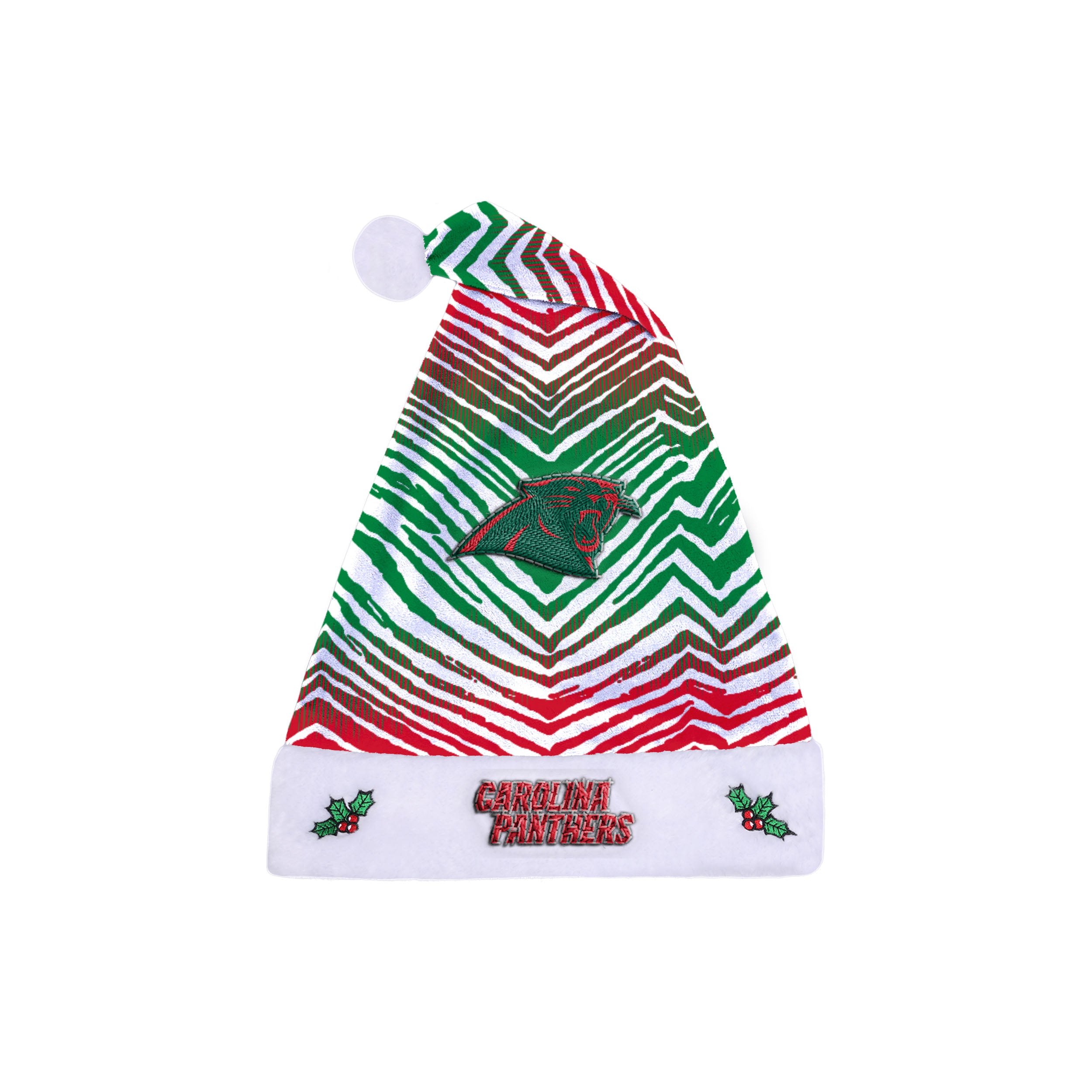 Zubaz Santa Hat NFL Carolina Panthers - Red and green - Official NFL Panthers Zubaz Apparel