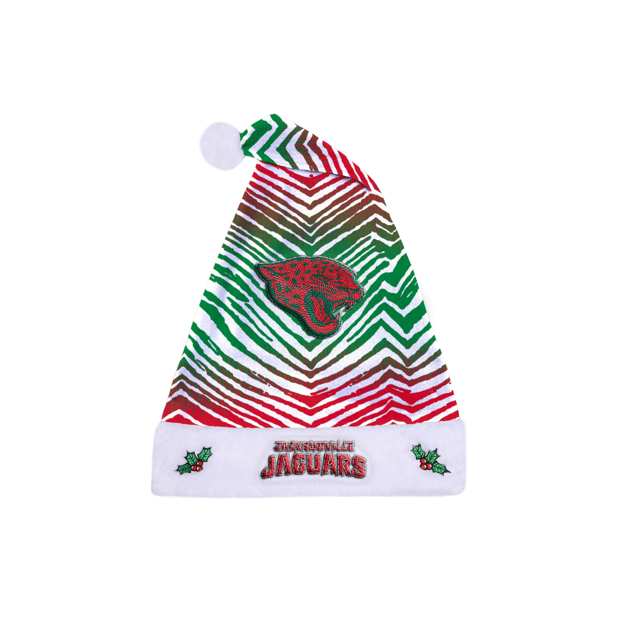 Zubaz Santa Hat NFL Jacksonville Jaguars - Red and green - Official NFL Jaguars Zubaz Apparel