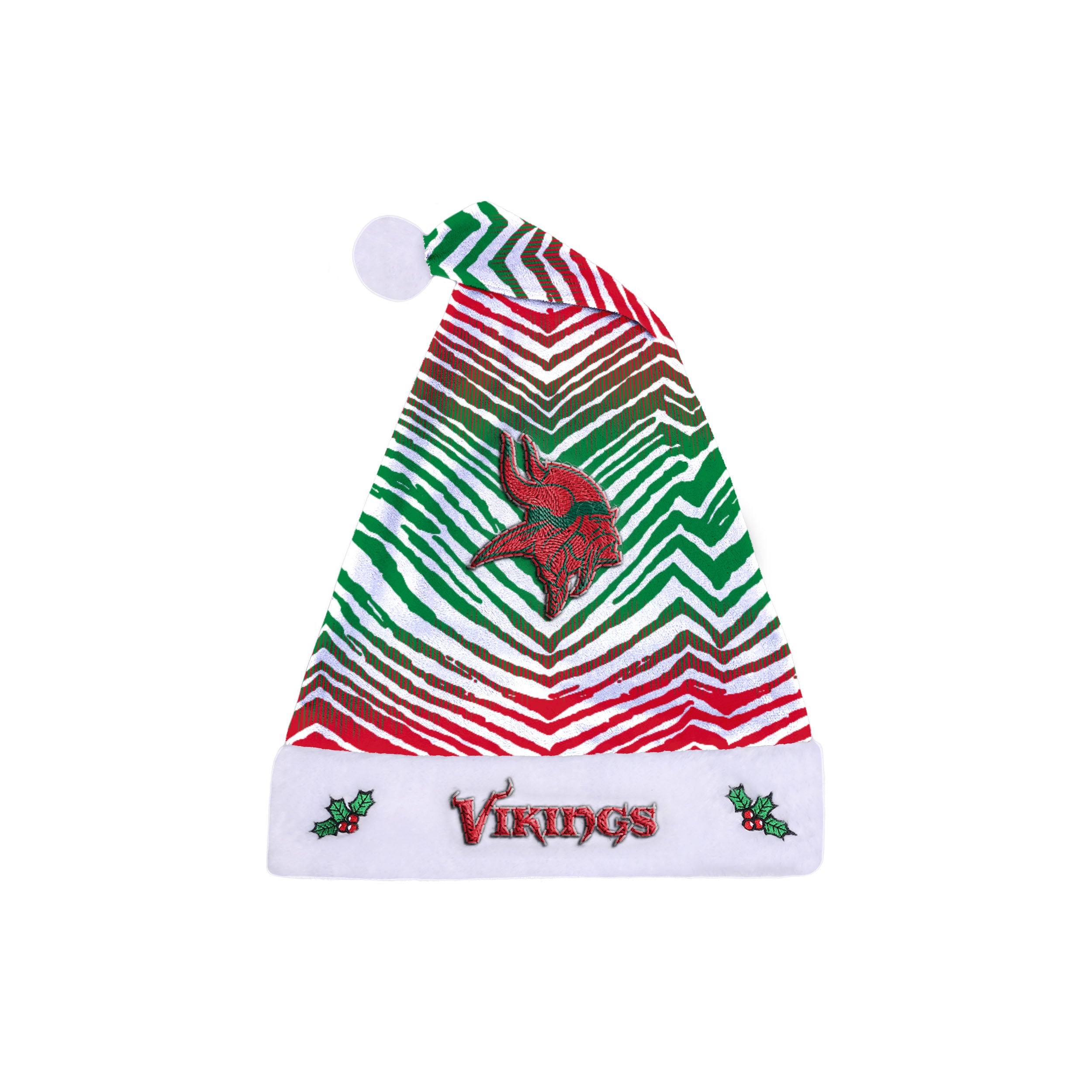 Zubaz Santa Hat NFL Minnesota Vikings - Red and green - Official NFL Vikings Zubaz Apparel