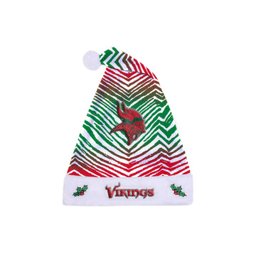 Zubaz NFL Minnesota Vikings Red/Green Santa Hat