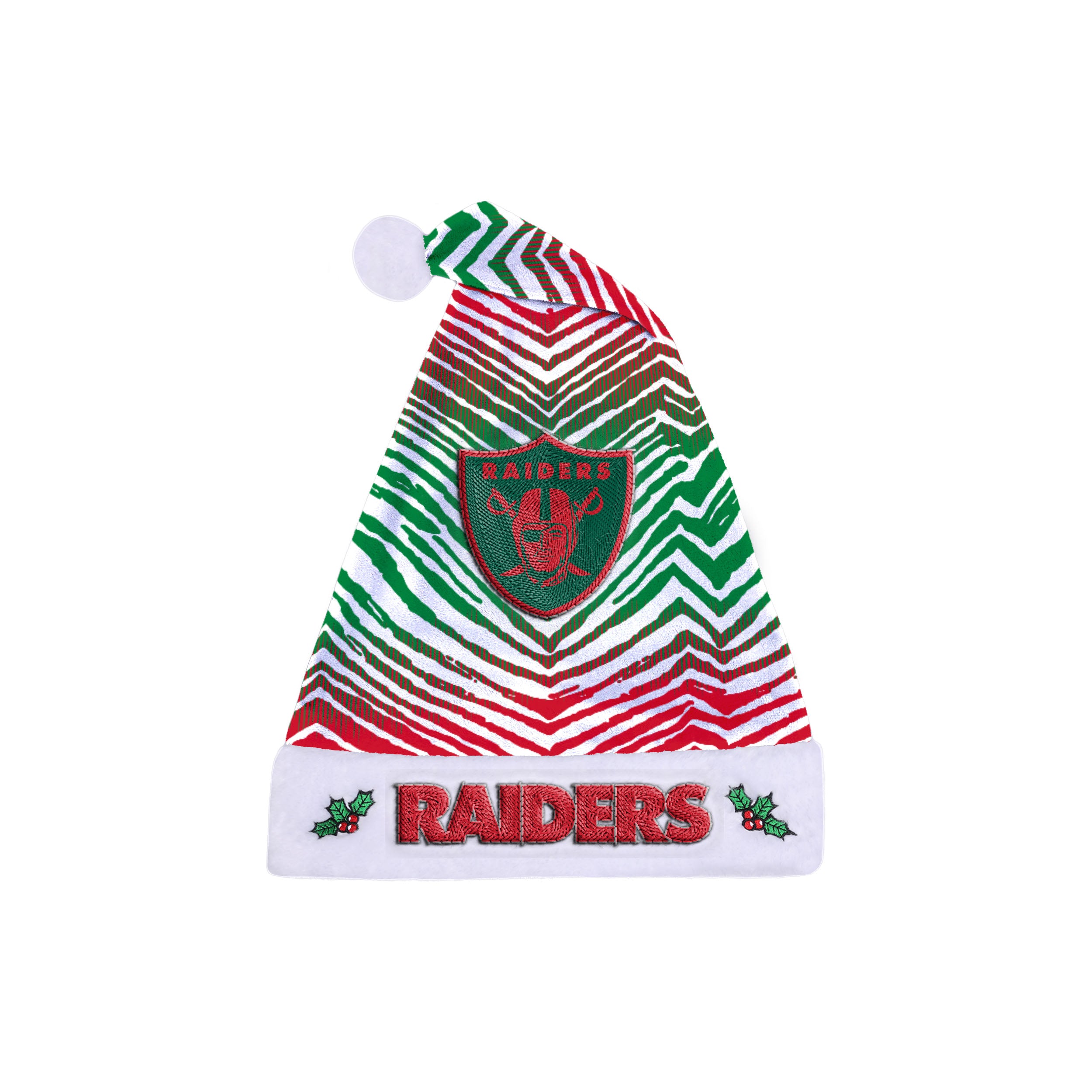Zubaz Santa Hat NFL Las Vegas Raiders - Red and green - Official NFL Raiders Zubaz Apparel