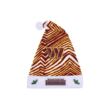 Zubaz NFL Washington Commanders Team Color Santa Hat