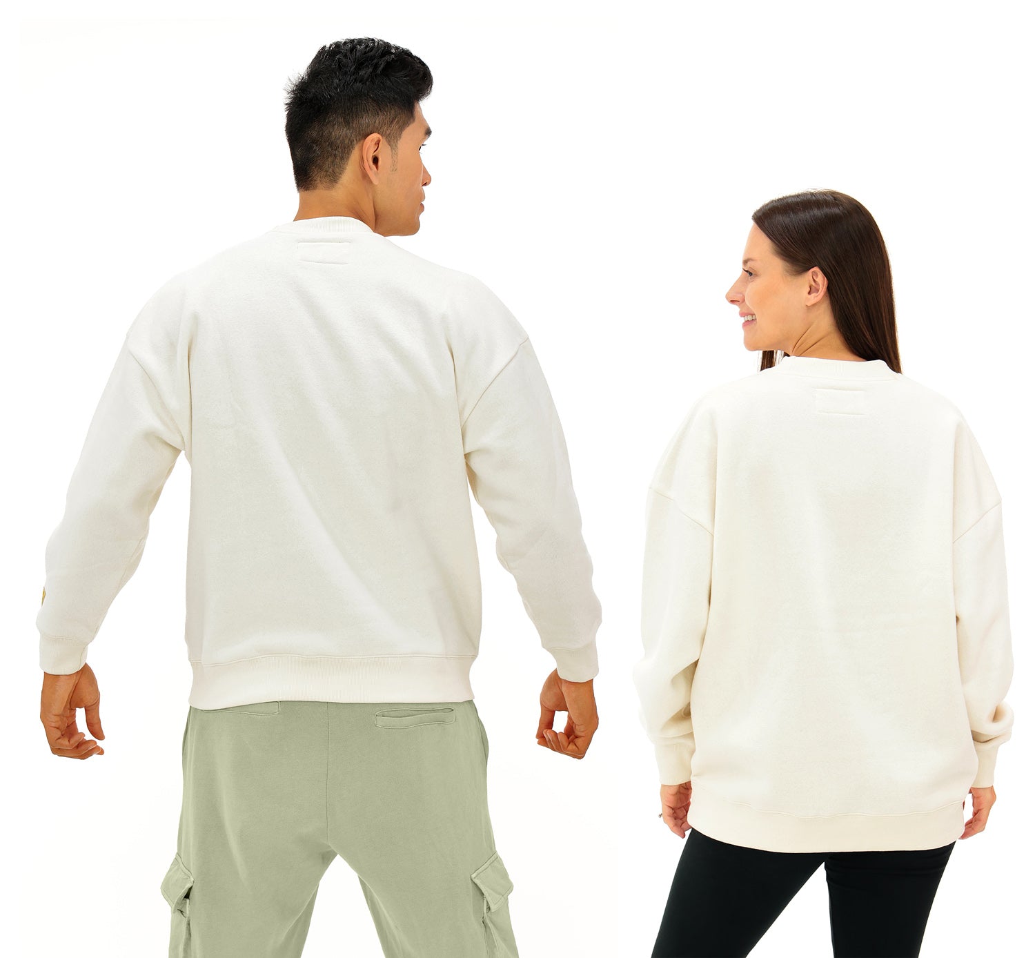 Zubaz NFL UNISEX 90s Helmet Drop Shoulder Crewneck -Off White, CLEVELAND BROWNS