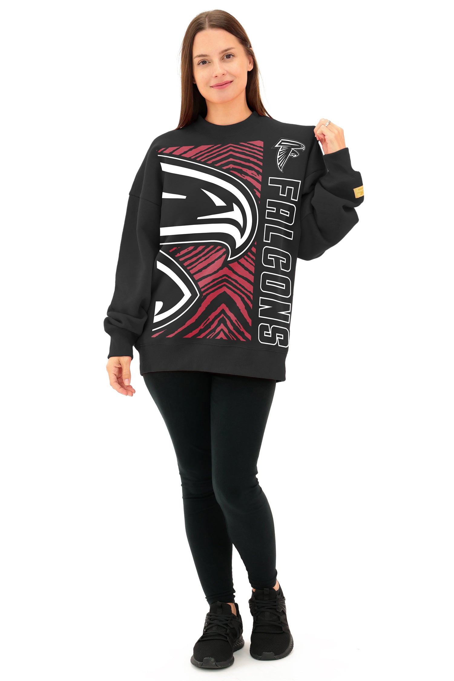 Zubaz NFL 90s Drop Shoulder Crewneck -MVP, ATLANTA FALCONS
