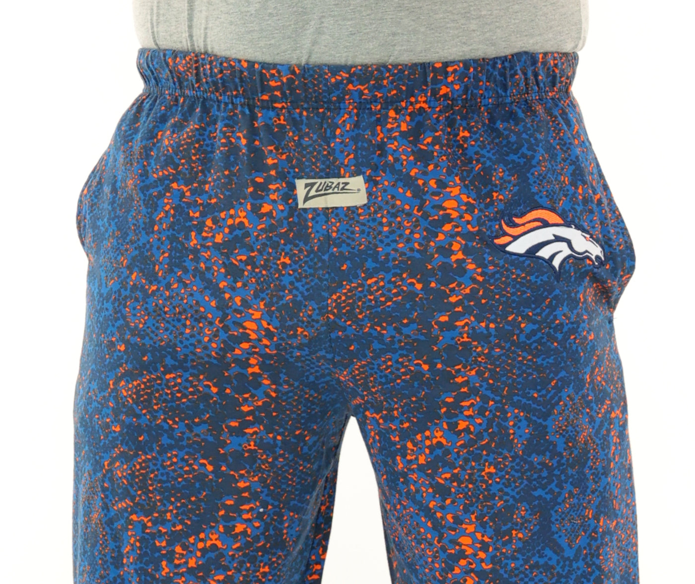 Zubaz NFL Adult Unisex for Men and Women Z88 Embroidered Post Pattern Pants, Denver Broncos