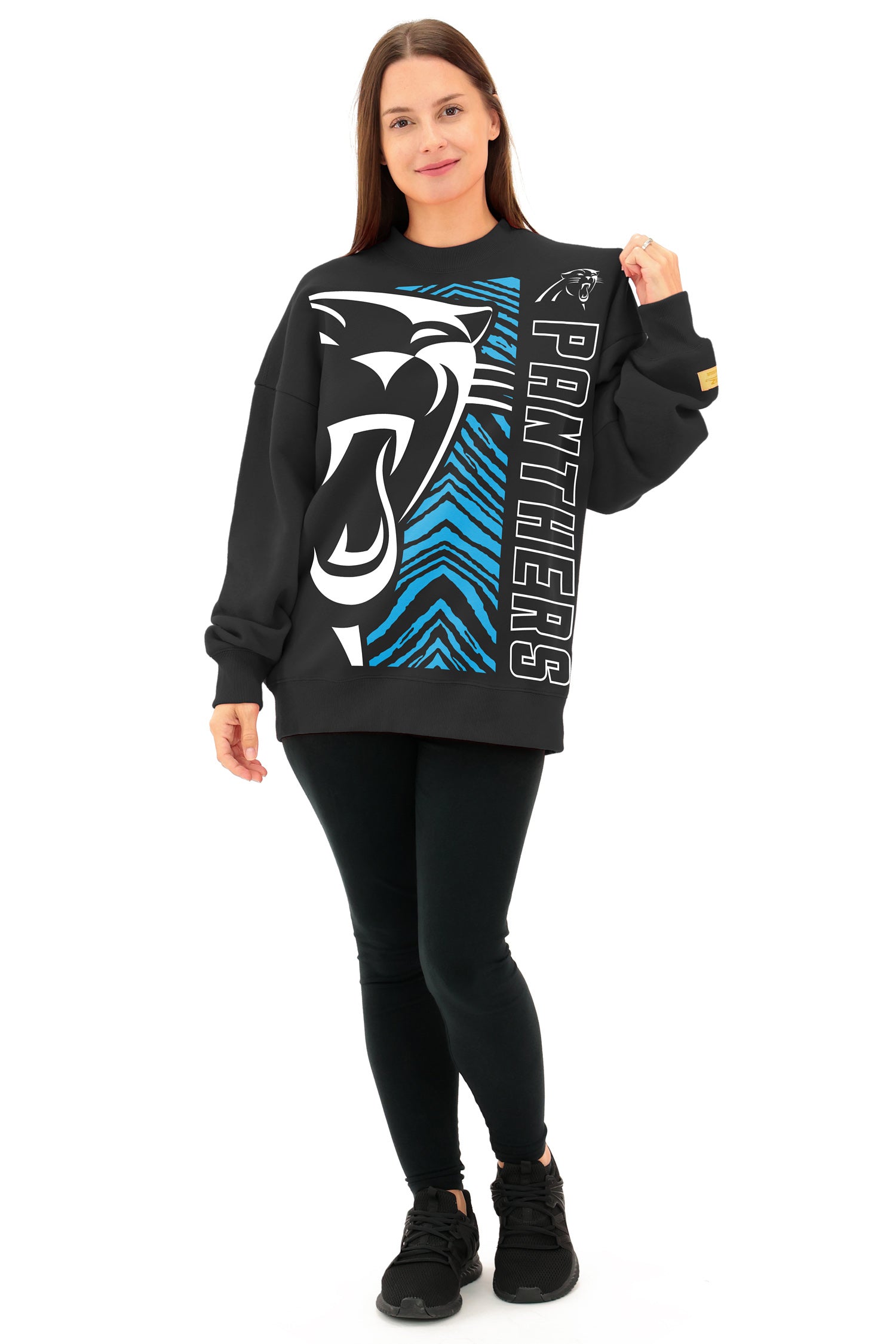 Zubaz NFL 90s Drop Shoulder Crewneck -MVP, CAROLINA PANTHERS