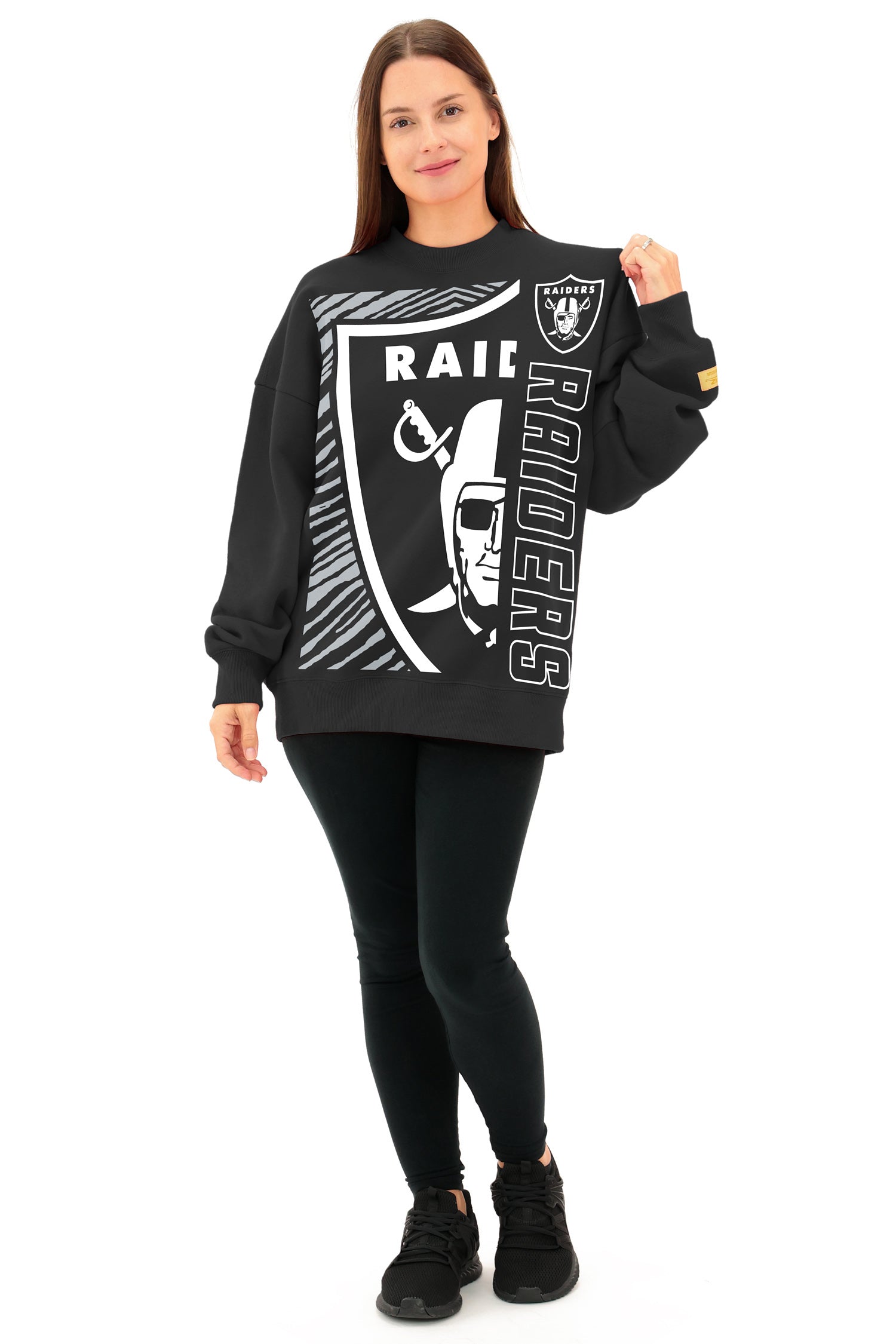 Zubaz NFL 90s Drop Shoulder Crewneck -MVP, LAS VEGAS RAIDERS