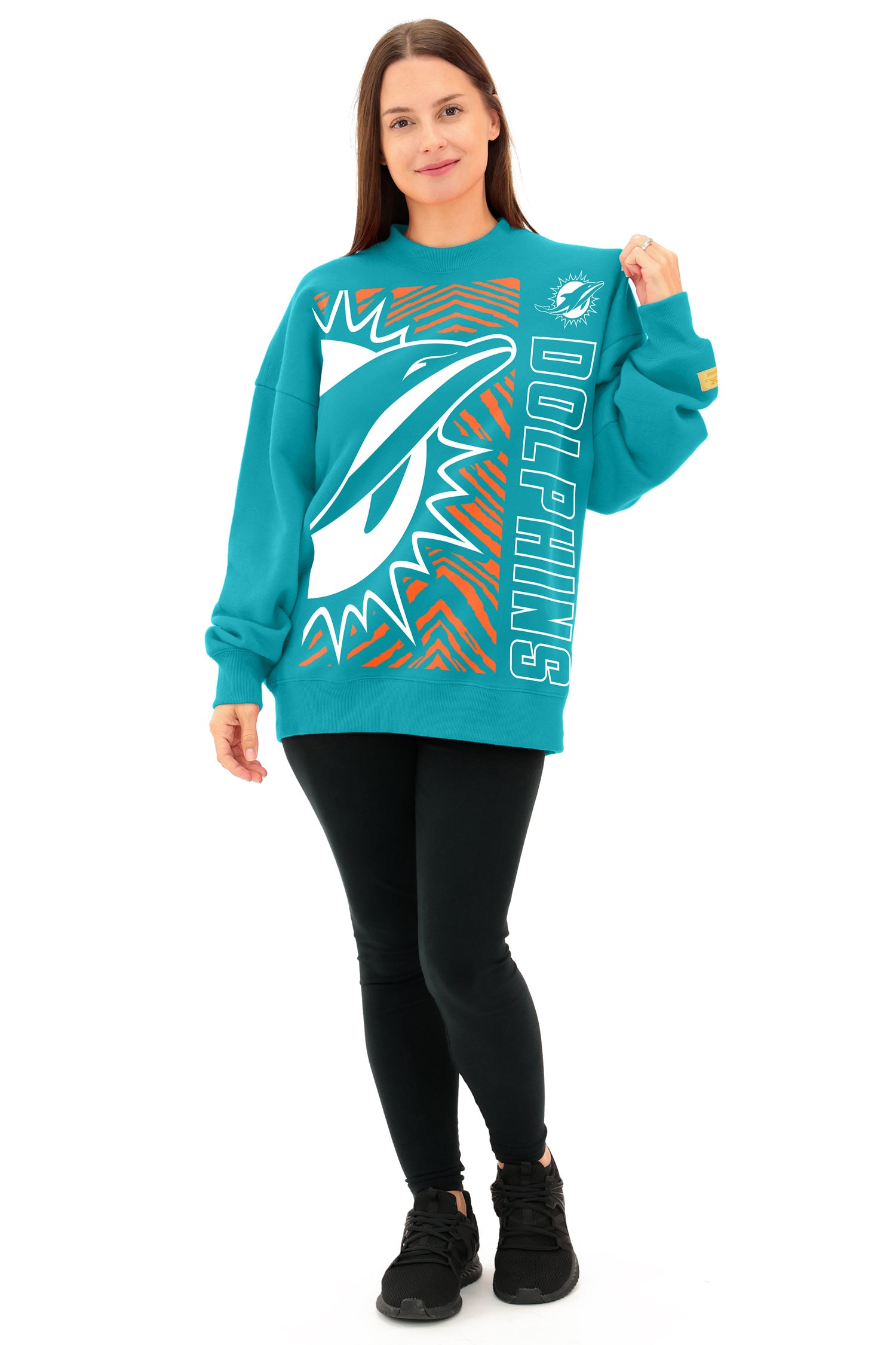 Zubaz NFL 90s Drop Shoulder Crewneck -MVP, MIAMI DOLPHINS - Official NFL Dolphins Zubaz Apparel (2 of 13)