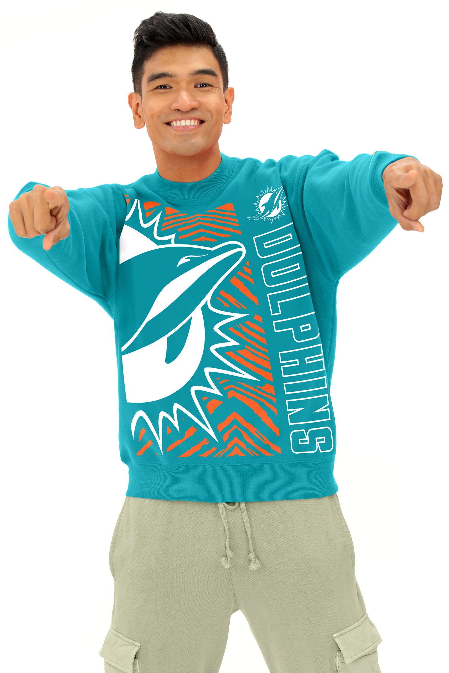 Zubaz NFL 90s Drop Shoulder Crewneck -MVP, MIAMI DOLPHINS - Official NFL Dolphins Zubaz Apparel (4 of 13)