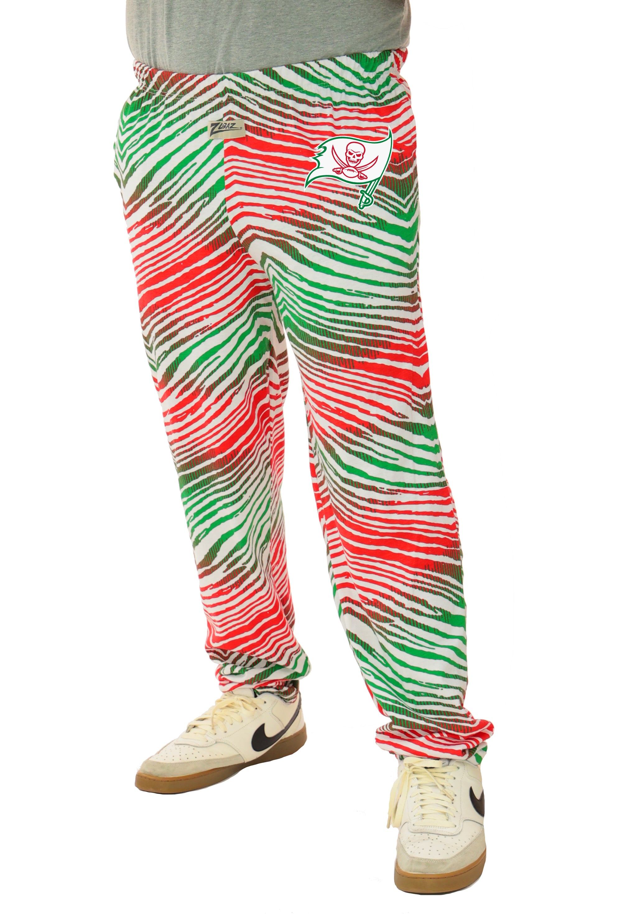 Zubaz NFL Adult Unisex Z88 Embroidered Holiday Ombre Pants, Tampa Bay Buccaneers