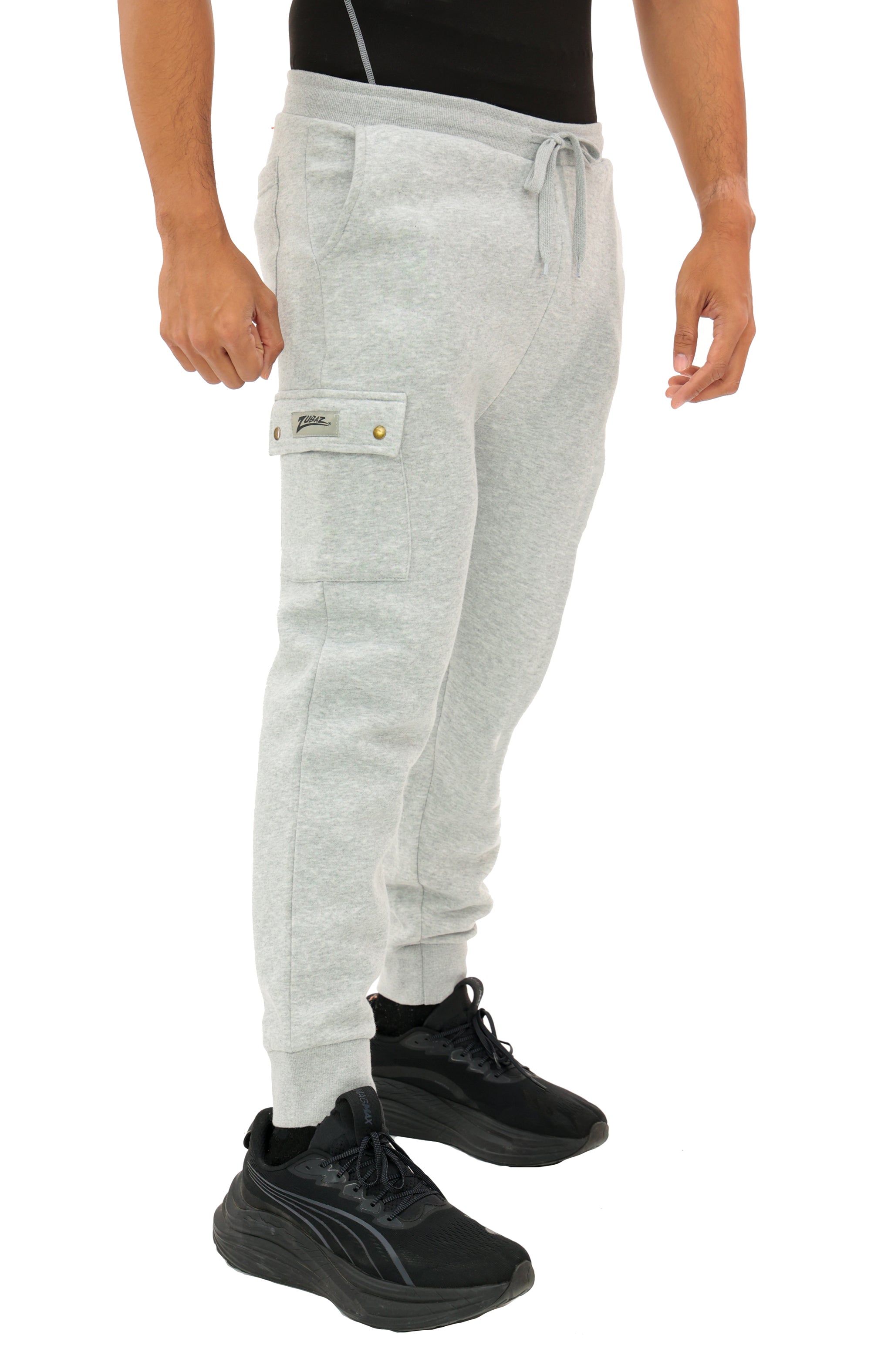 Zubaz NFL MEN Cargo Joggers - Gray, BALTIMORE RAVENS