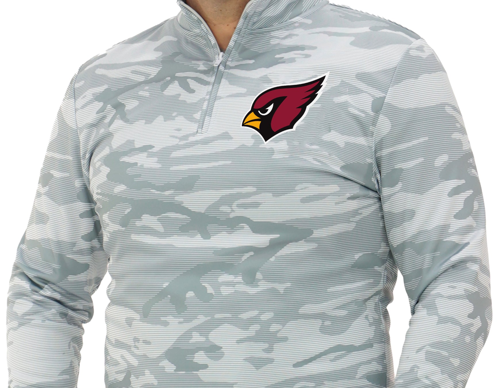 Zubaz NFL Men's Tonal Camo Line 1/4 Zip, ARIZONA CARDINALS