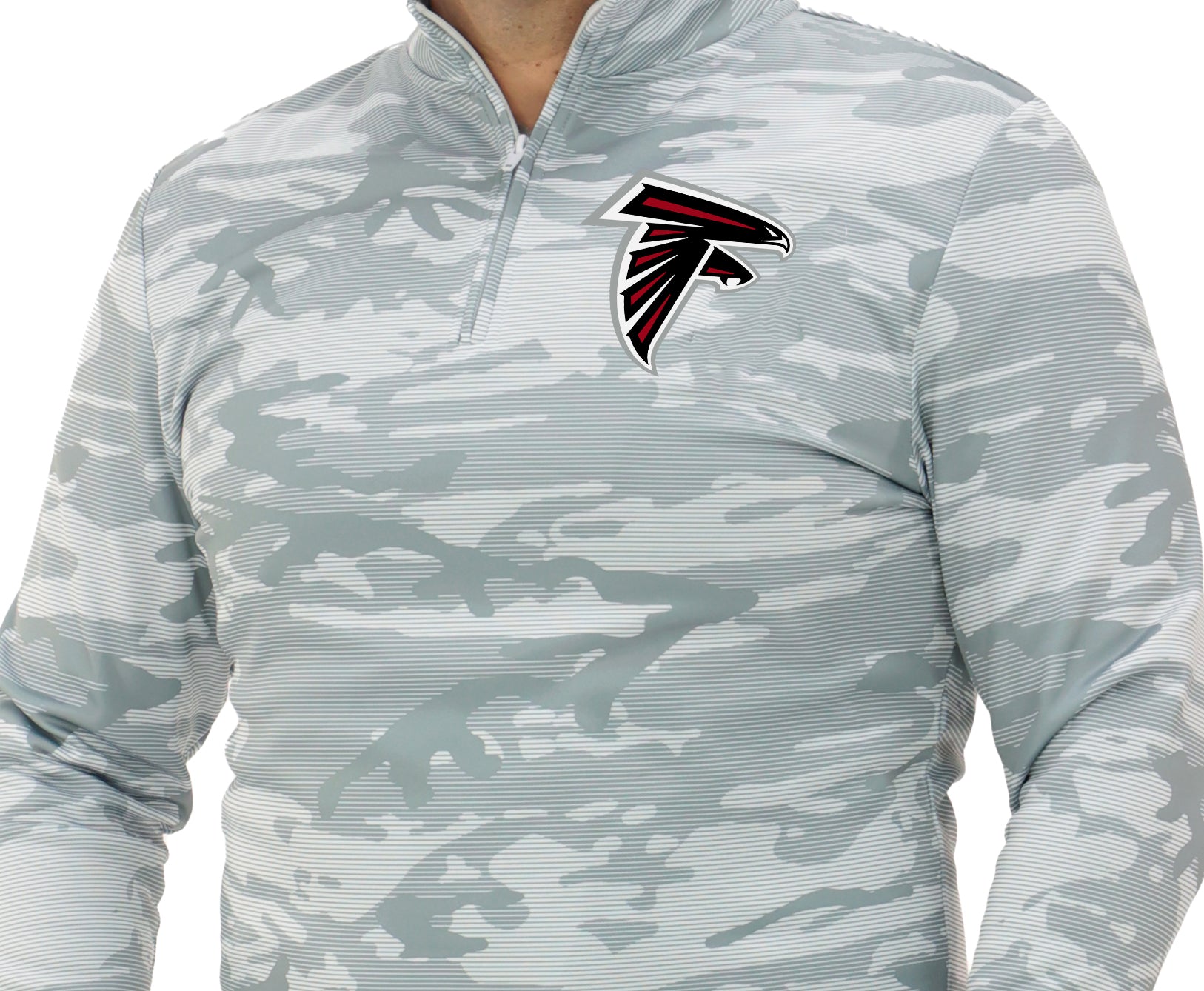 Zubaz NFL Men's Tonal Camo Line 1/4 Zip, ATLANTA FALCONS