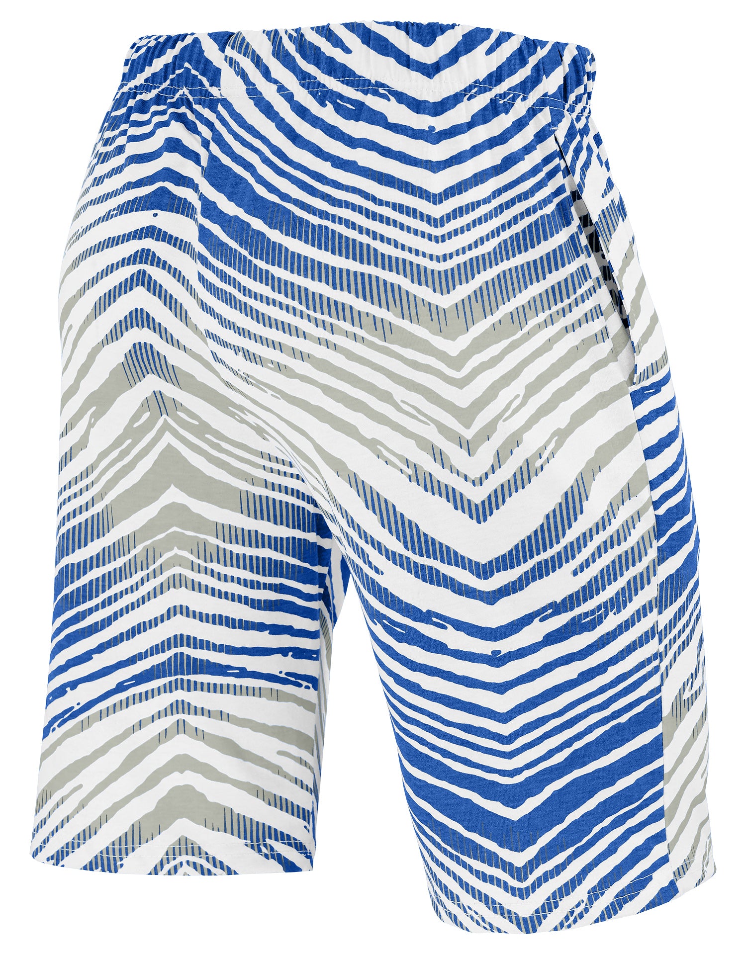 Zubaz NFL Adult Unisex Z88 Embroidered Zebra Ombre TMC Shorts, Indianapolis Colts
