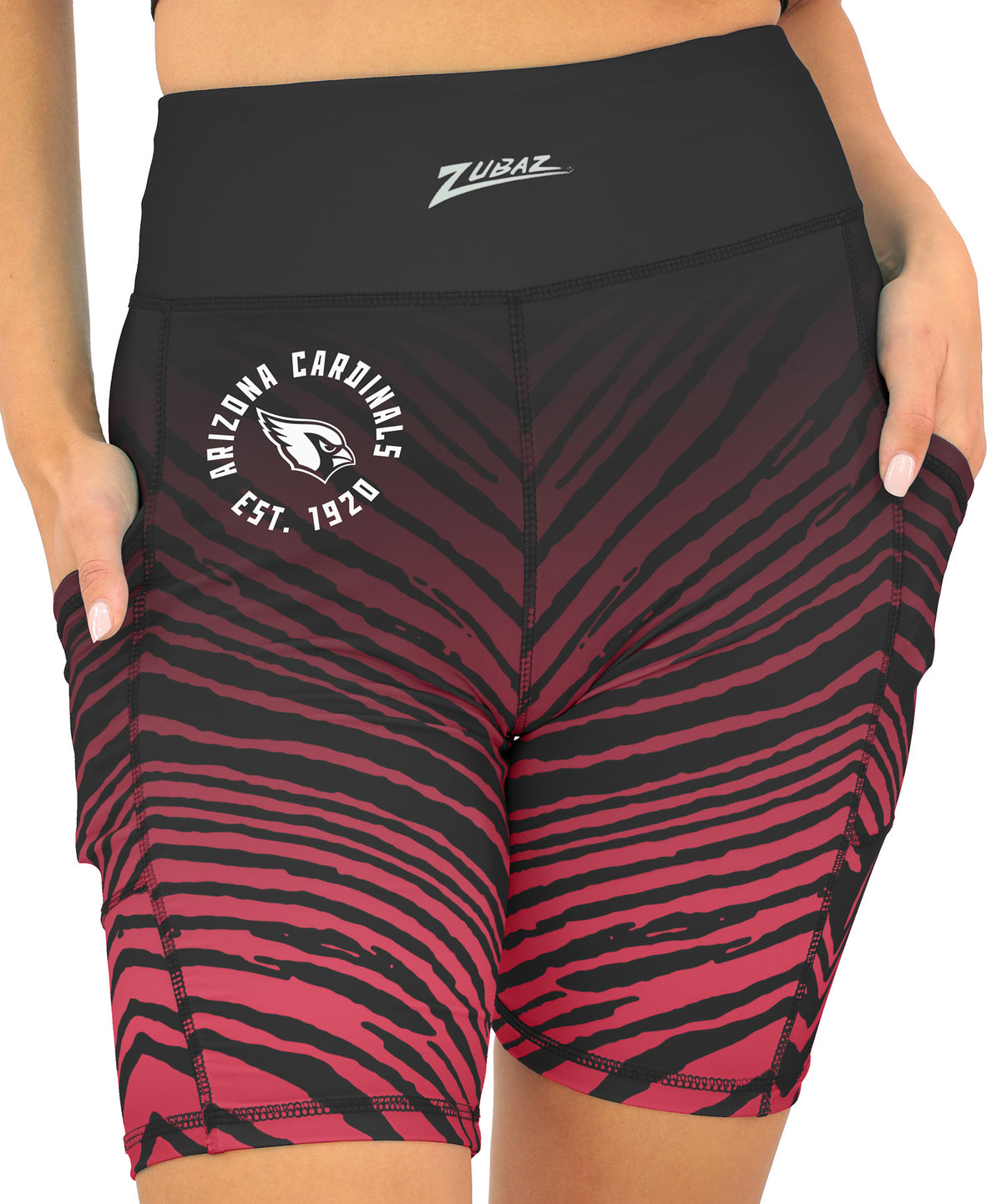 Zubaz NFL Women's Fade Biker Shorts, Arizona Cardinals - Official NFL Cardinals Zubaz Apparel (1 of 2)