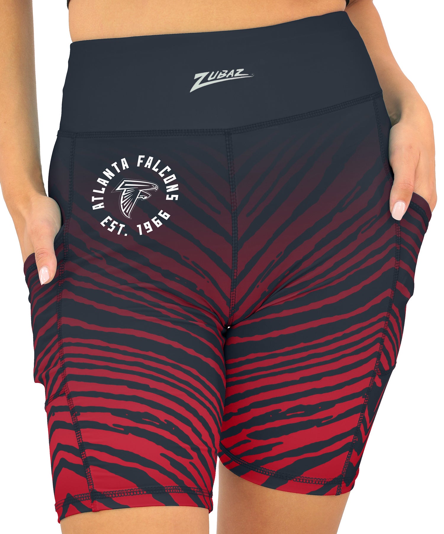 Zubaz NFL Women's Fade Biker Shorts, Atlanta Falcons