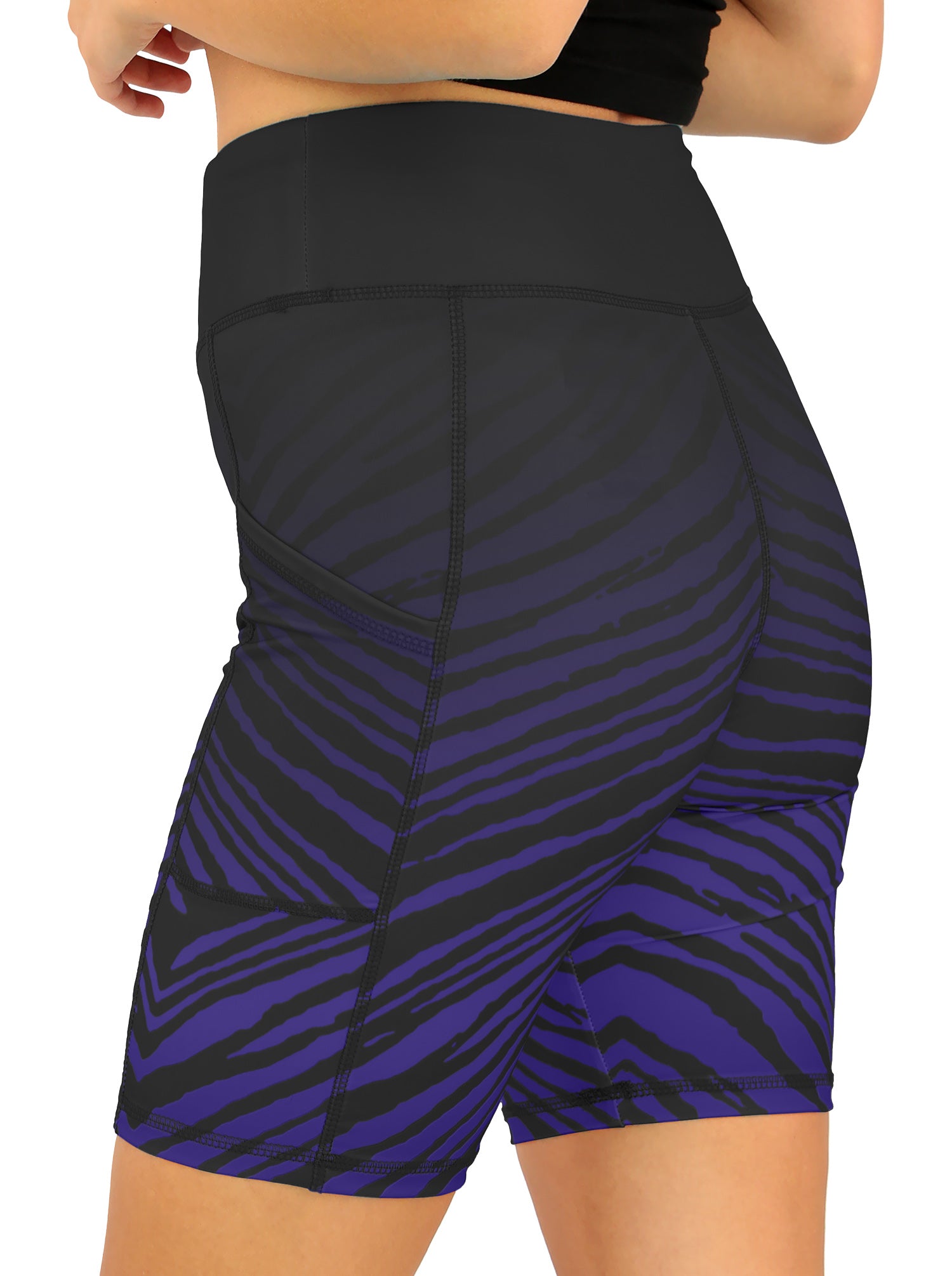 Zubaz NFL Women's Fade Biker Shorts, Baltimore Ravens