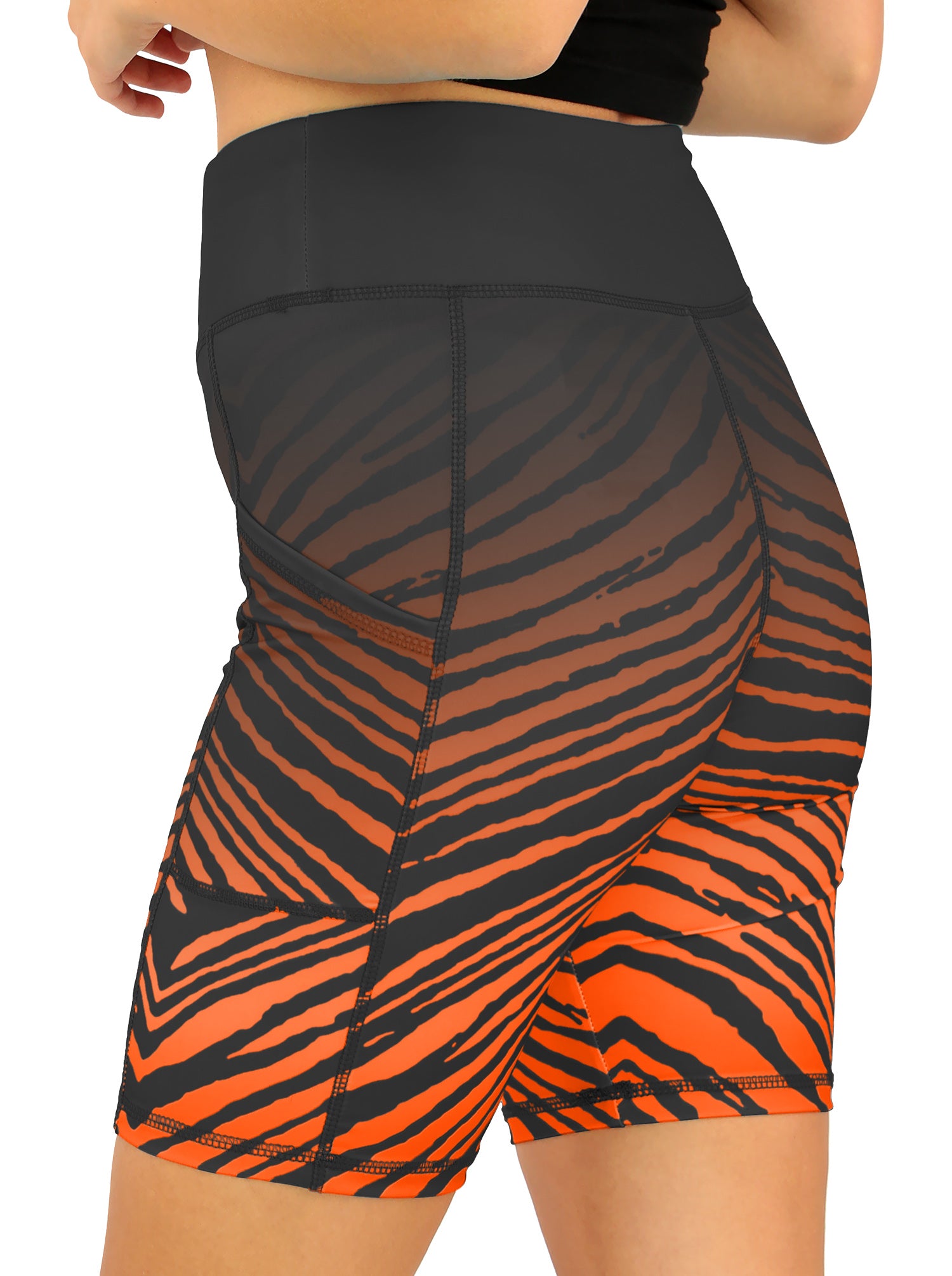 Zubaz NFL Women's Fade Biker Shorts, Cincinnati Bengals