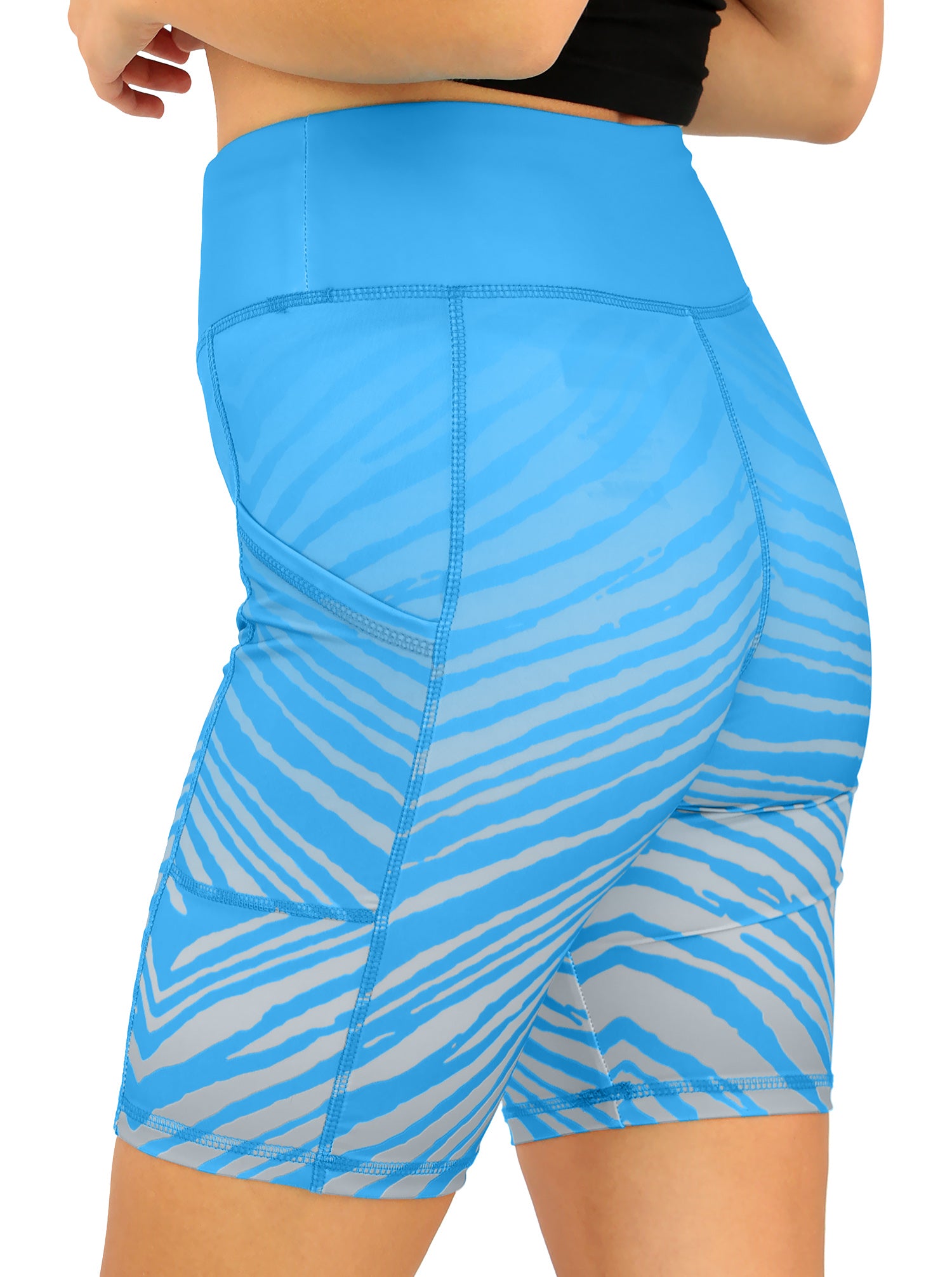 Zubaz NFL Women's Fade Biker Shorts, Detroit Lions