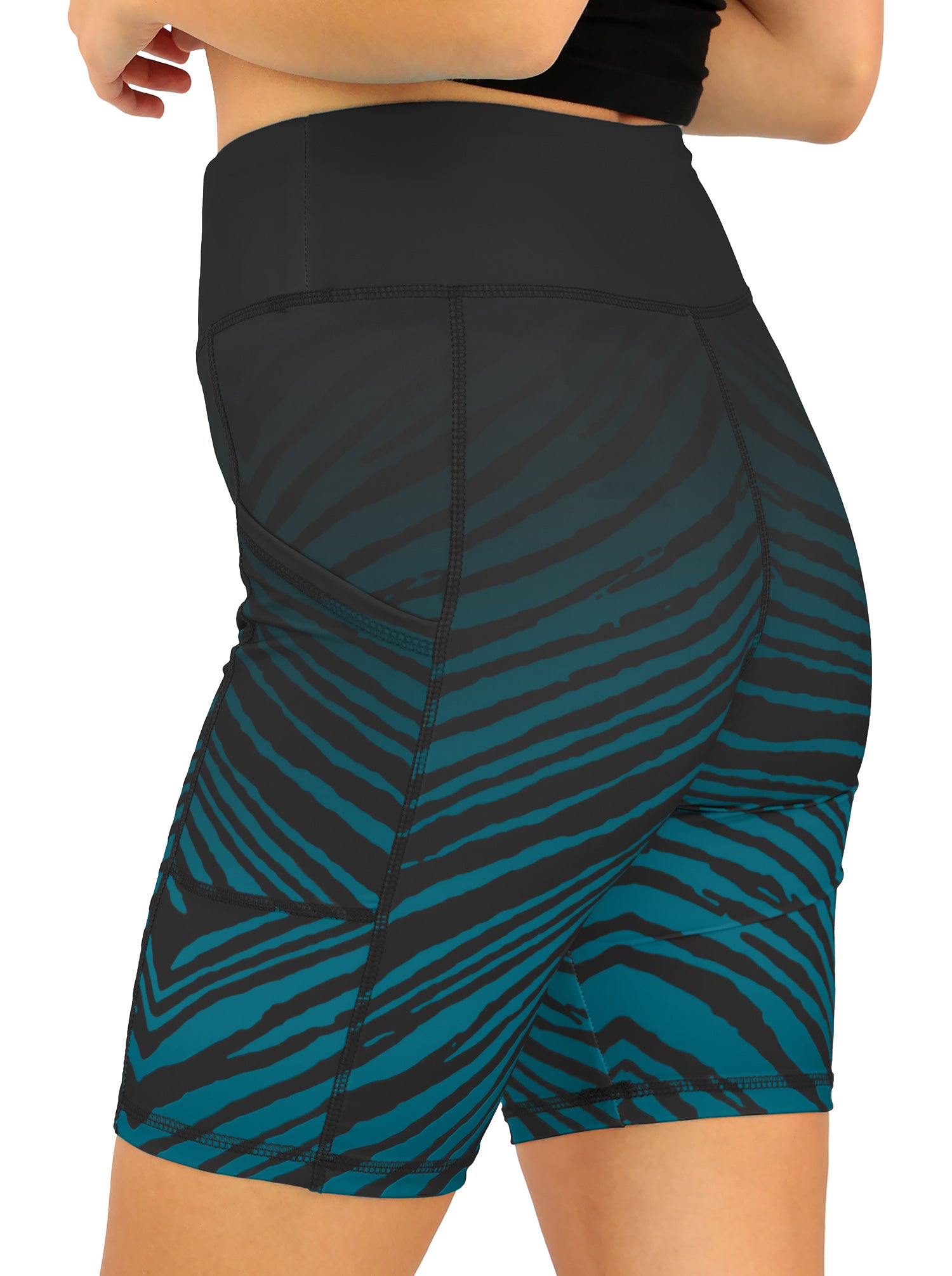 Zubaz NFL Women's Fade Biker Shorts, Jacksonville Jaguars