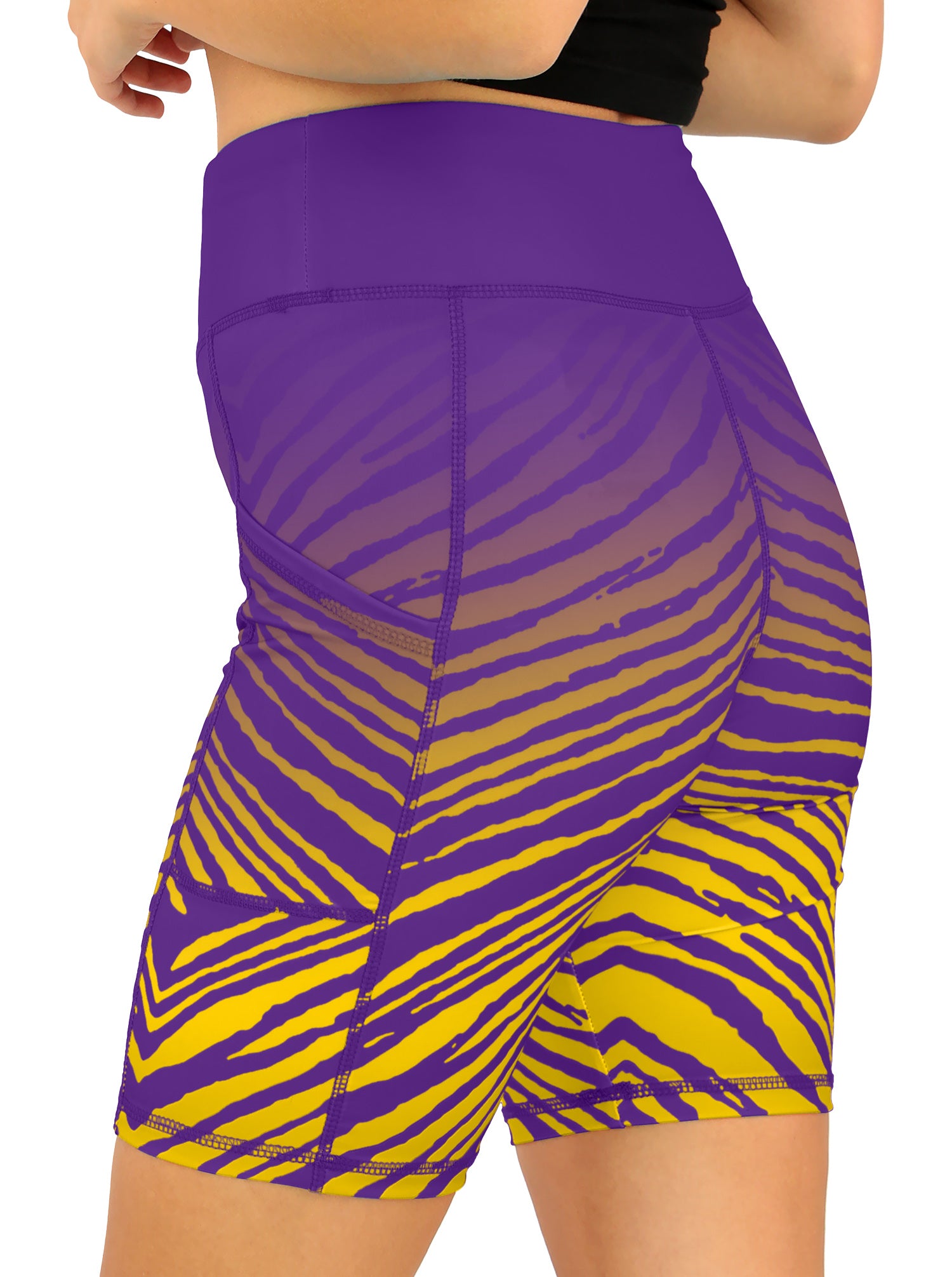 Zubaz NFL Women's Fade Biker Shorts, Minnesota Vikings