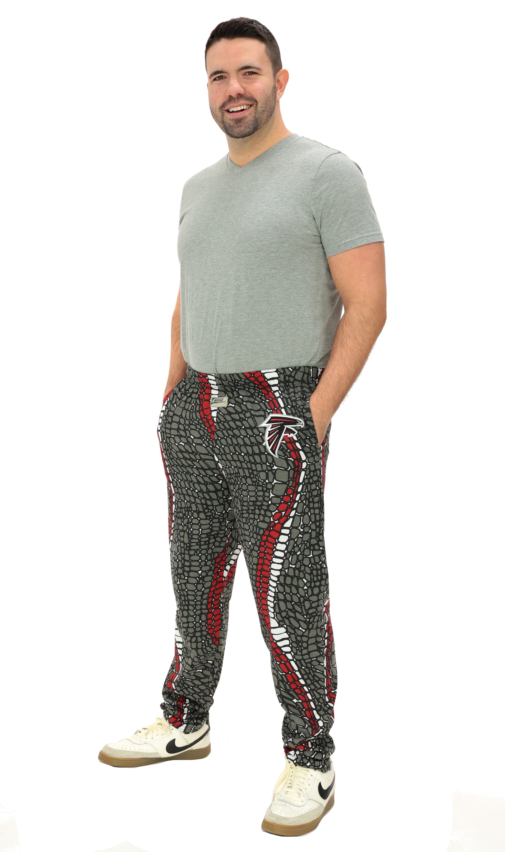 Zubaz NFL Adult Unisex Z88 Embroidered Gator 3 Color Pants, Atlanta Falcons