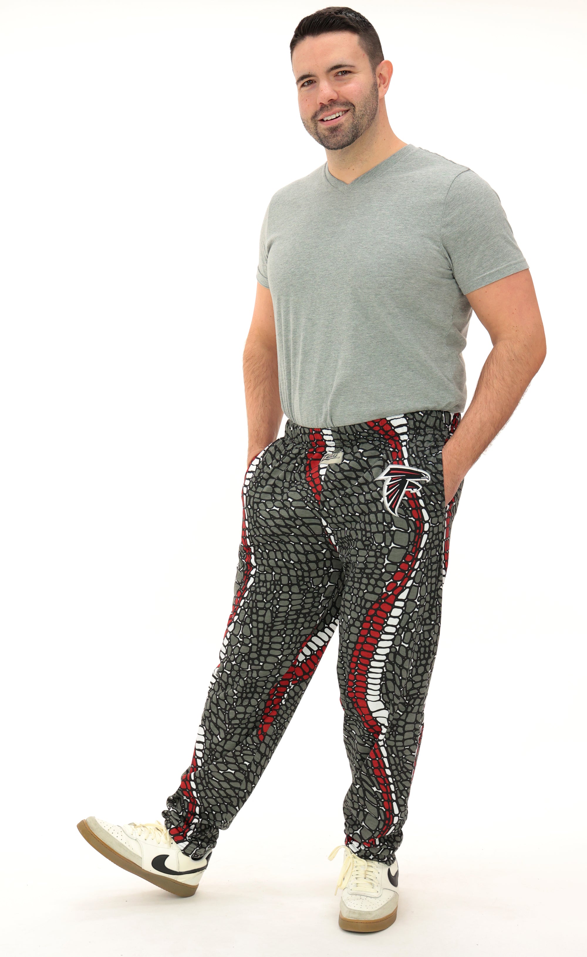 Zubaz NFL Adult Unisex Z88 Embroidered Gator 3 Color Pants, Atlanta Falcons