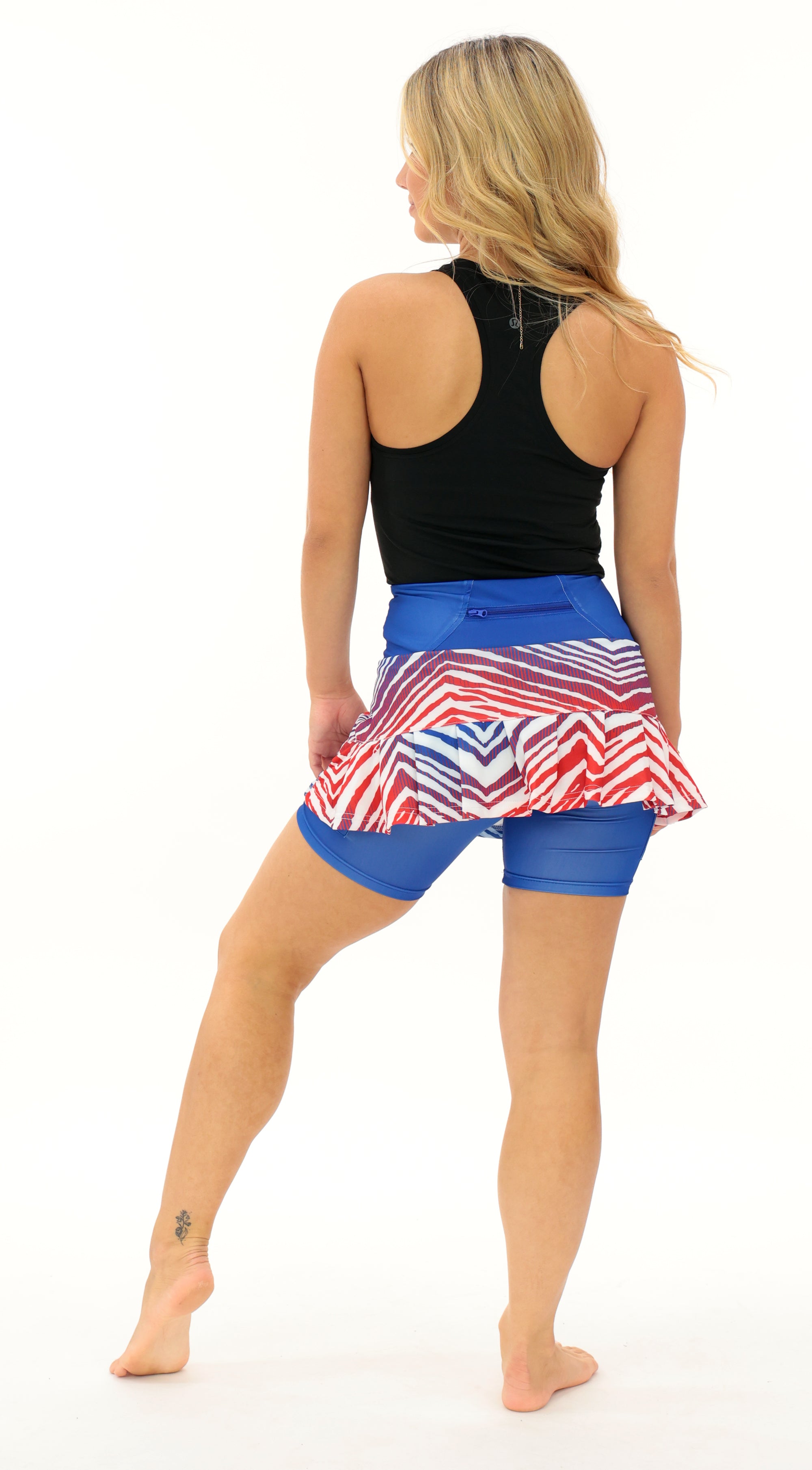 Zubaz NFL Women's Zebra Ombre Skort Team Primary Logo, New York Giants